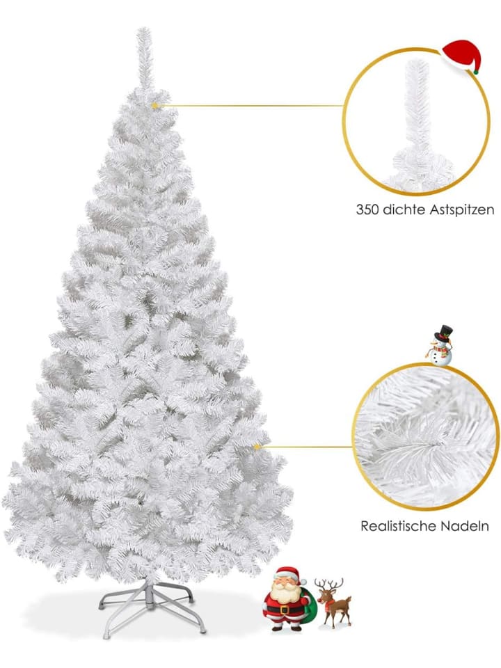 COSTWAY Künstlicher Weihnachtsbaum in Weiß günstig kaufen 150 cm