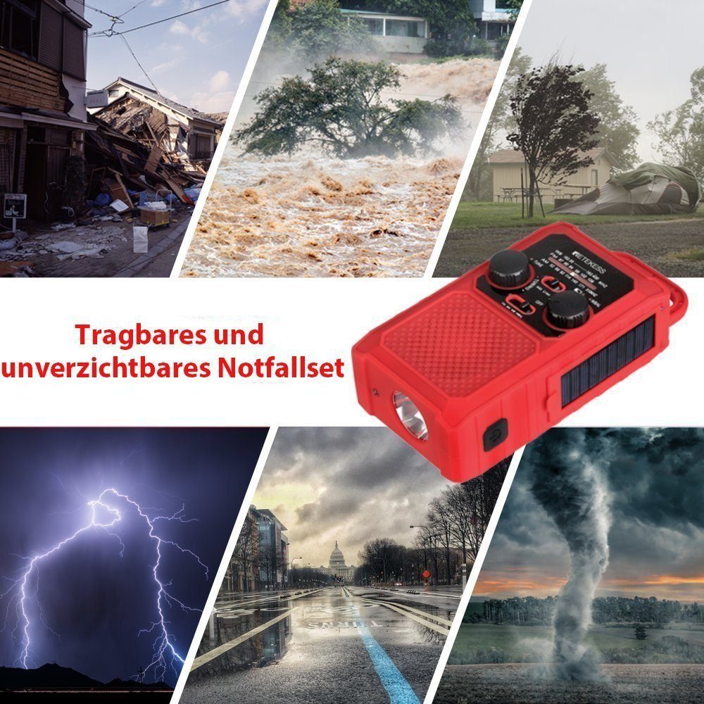 Retekess TR201 tragbares Notfallradio IPX3 wasserdicht, 5000mAh AM/FM Notfallradio (IPX3 wasserdicht, 5000mAh Wiederaufladbare Batterie, SOS-Alarm)