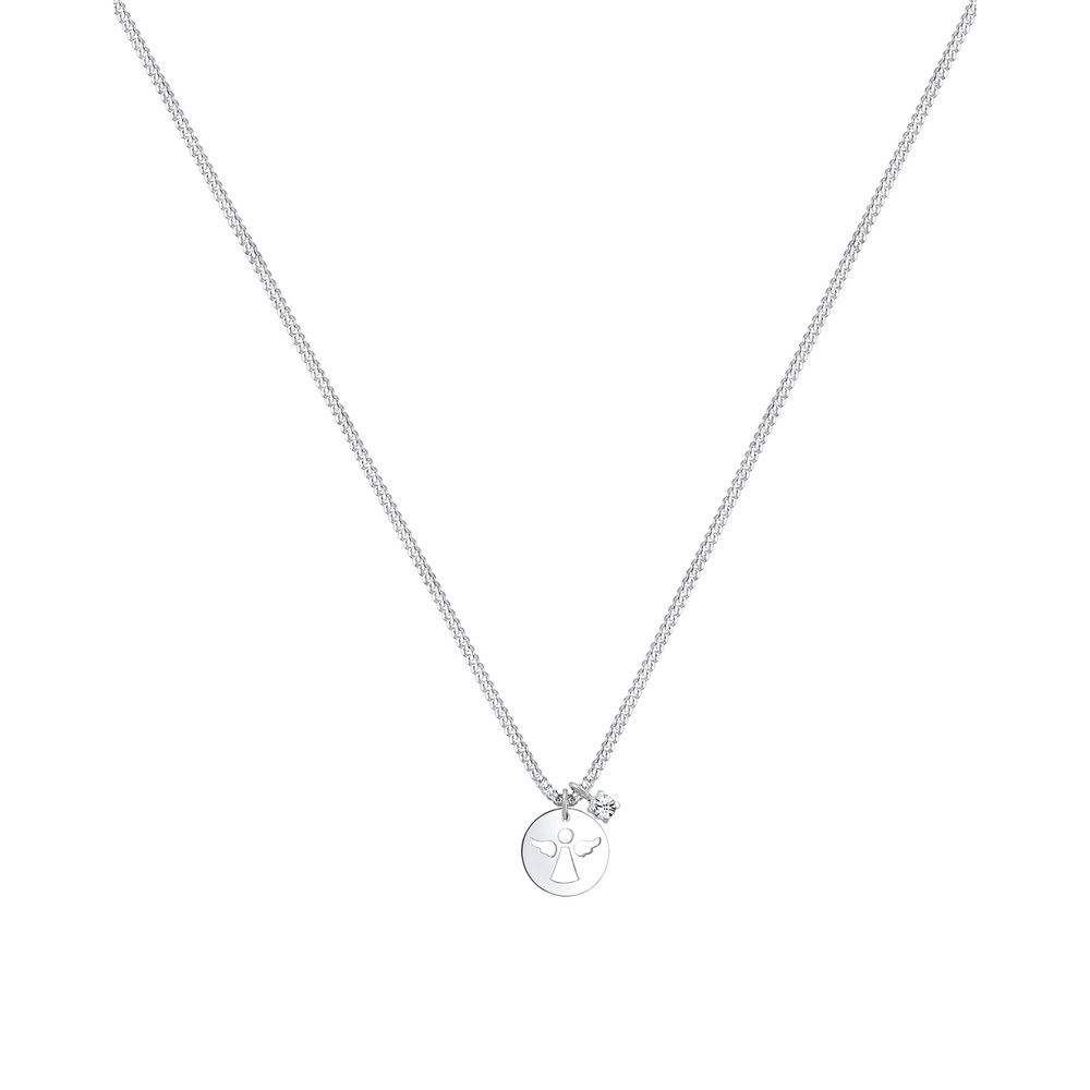 Elli Elli Collier Femme Assiette d'Ange Jouant avec des Cristaux en Argent Sterling 92 collier