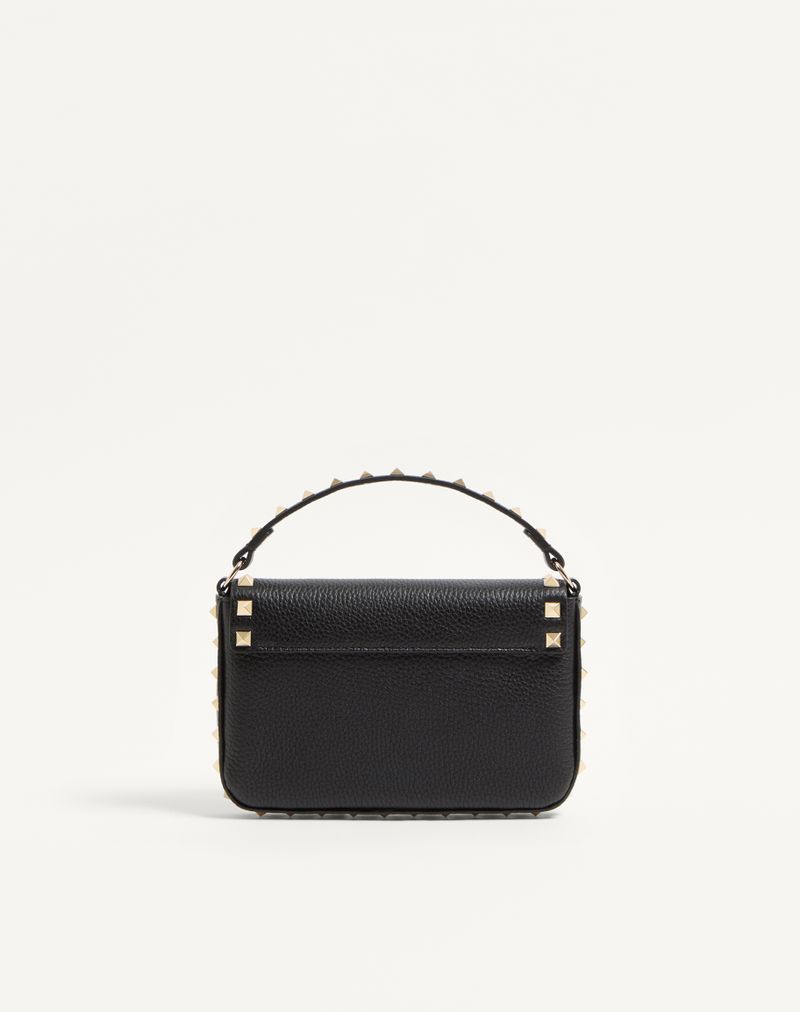 Rockstud-pung i granatfarvet kalveskind