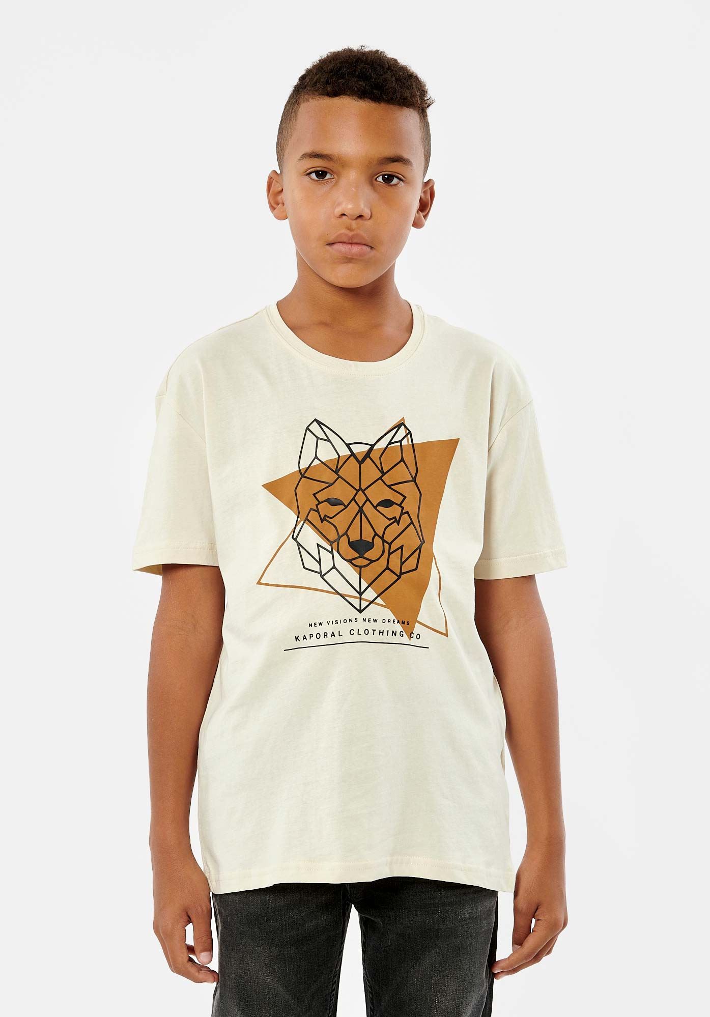 EGAM   T-shirt beige garçon 100% coton