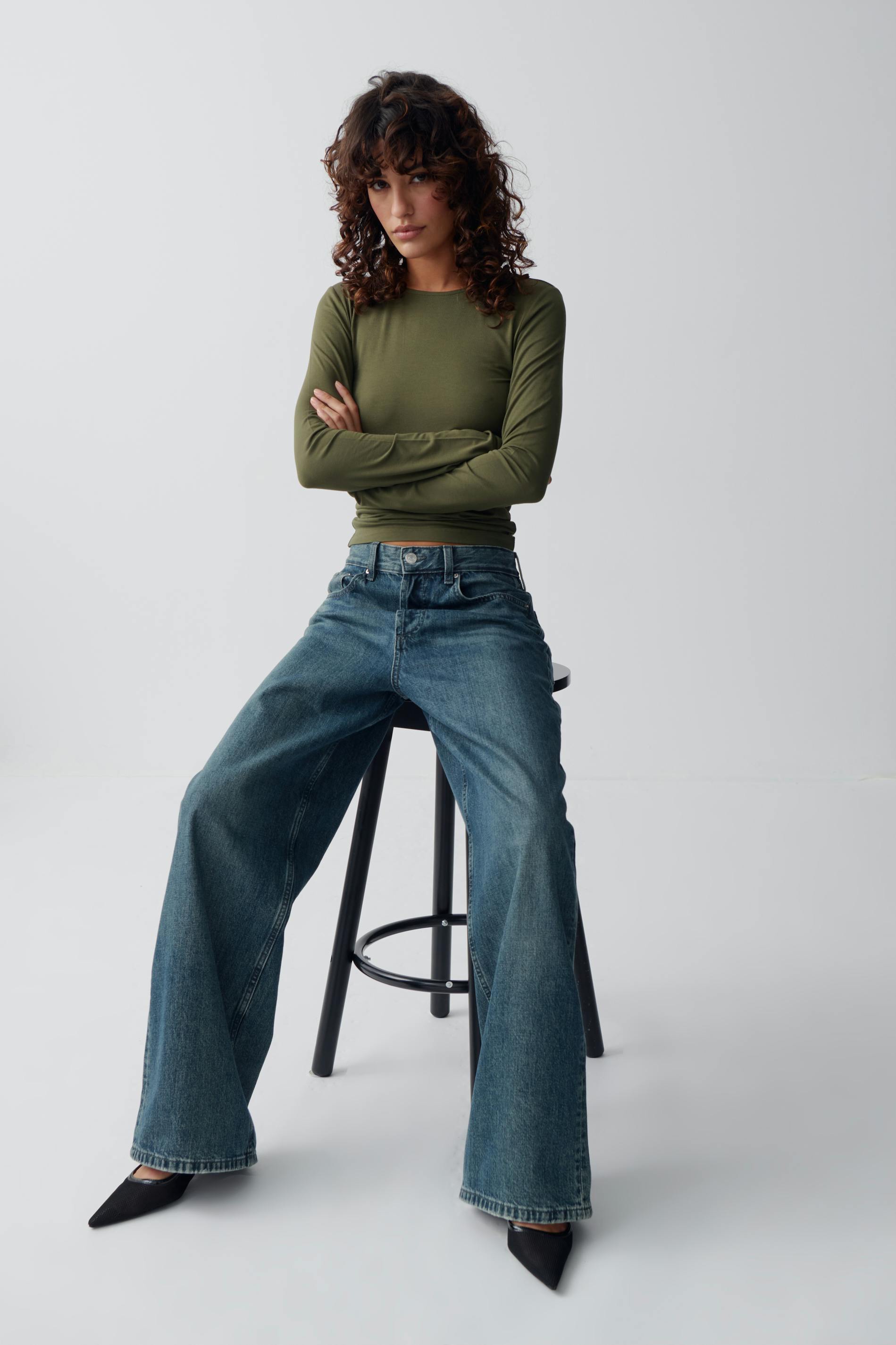 Soft touch crew neck top