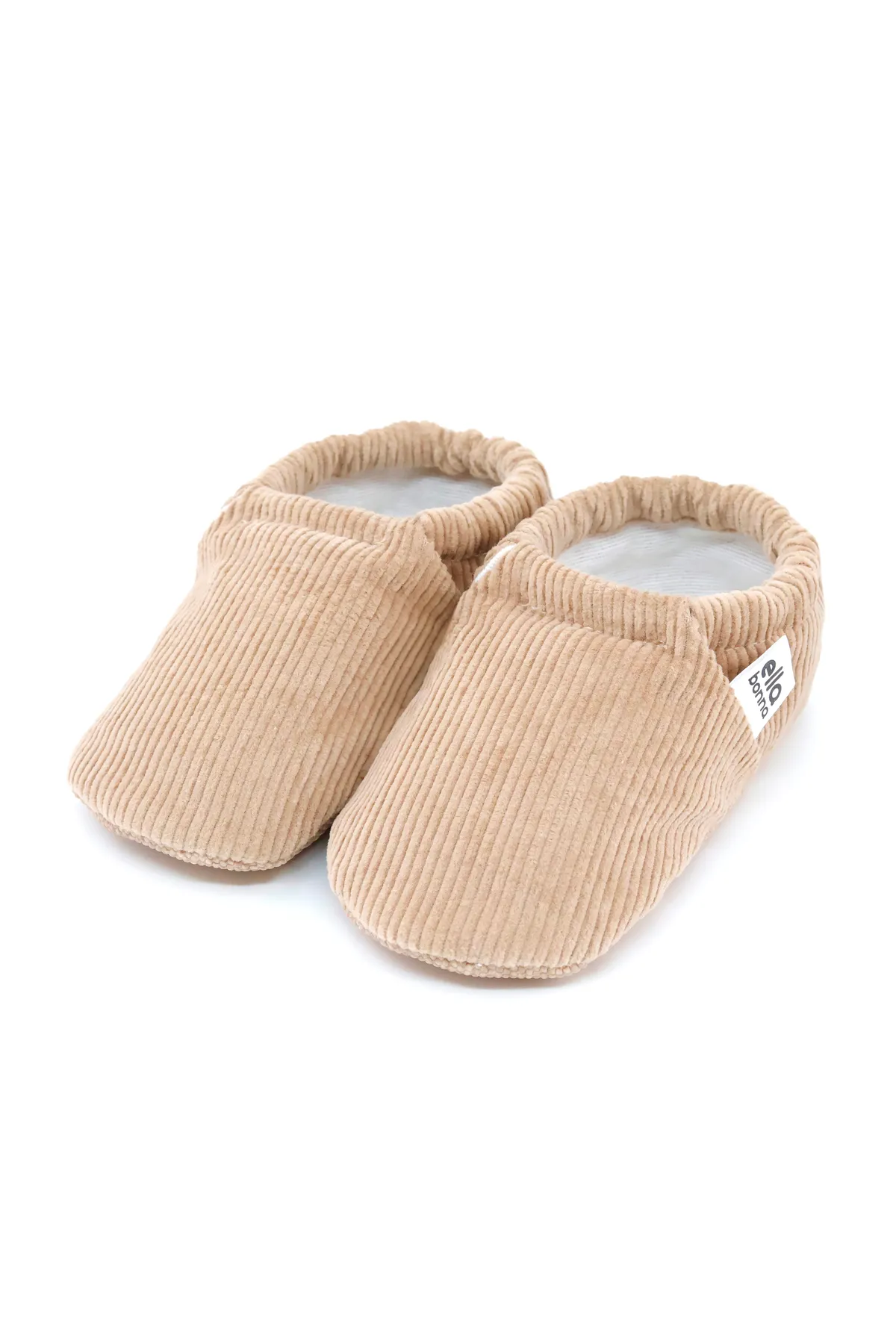 Ella Bonna  Rutschfeste Sohle, Futter aus Bio-Baumwolle, Babyschuhe aus Cord in Beige