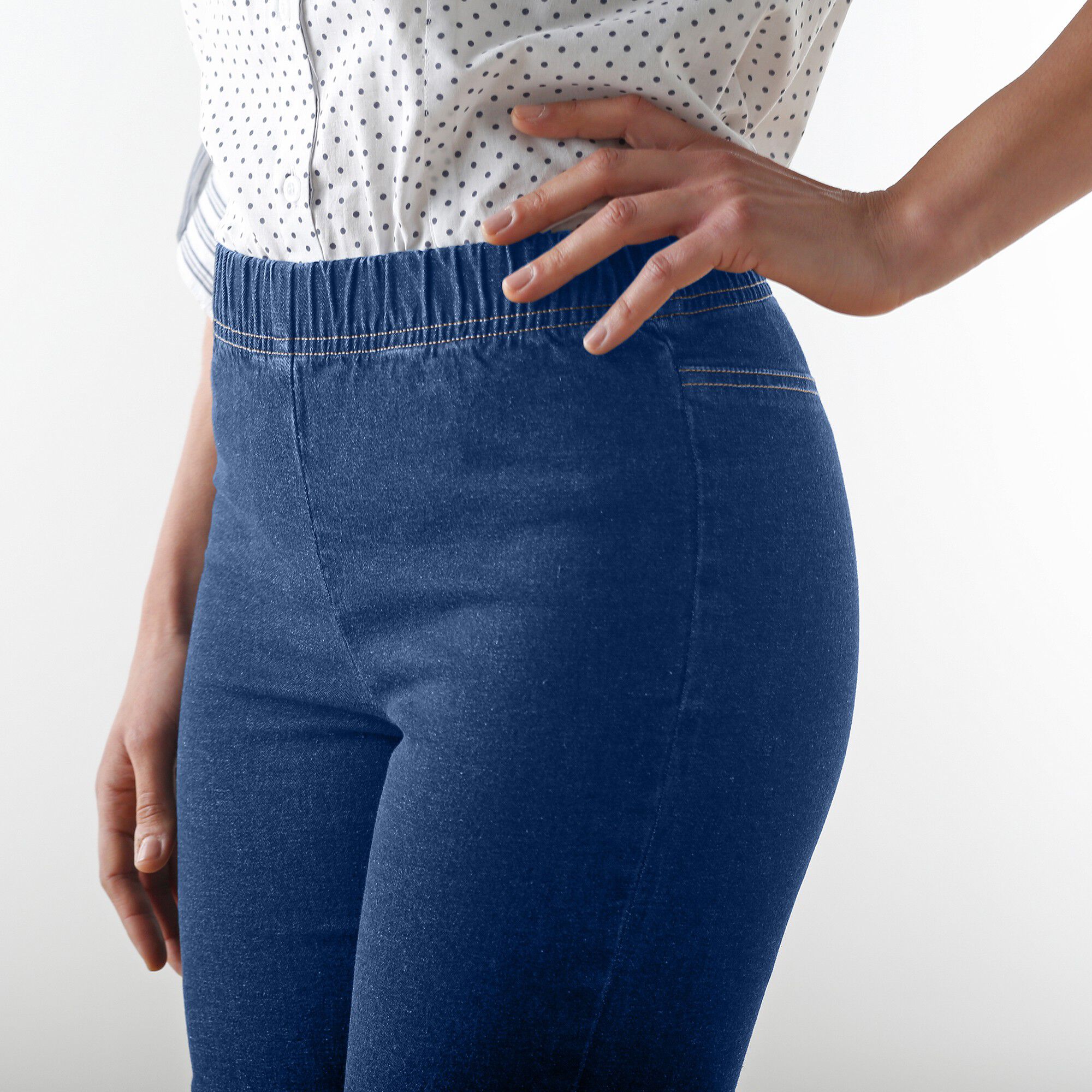 Jean sculptant effet ventre plat taille élastiquée