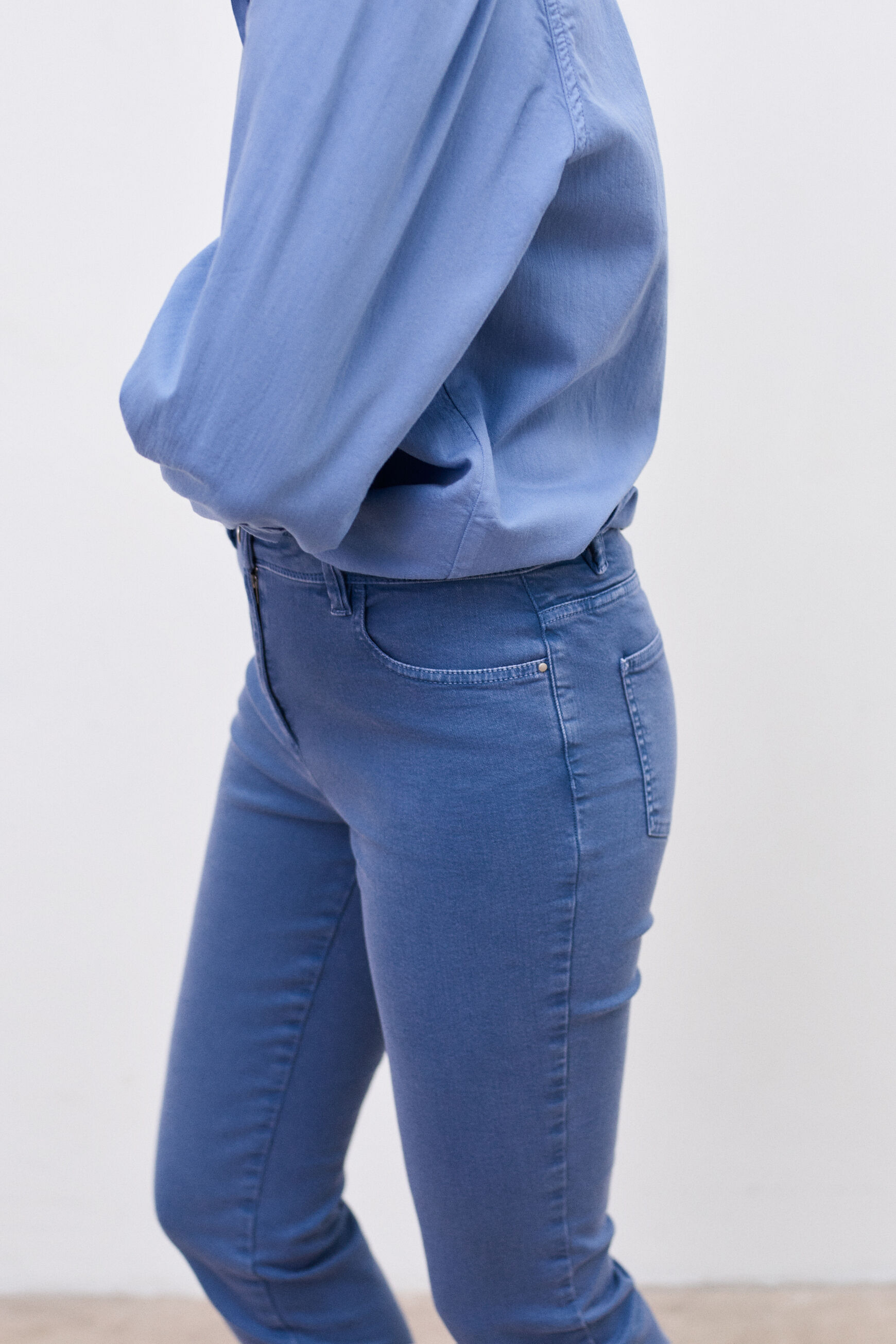 pantalon tomas bleu violet femme