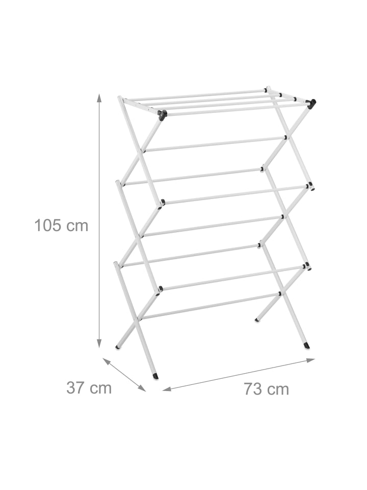 relaxdays Wäscheständer in Weiß  - (B)73 x (H)105 x (T)37 cm günstig kaufen onesize