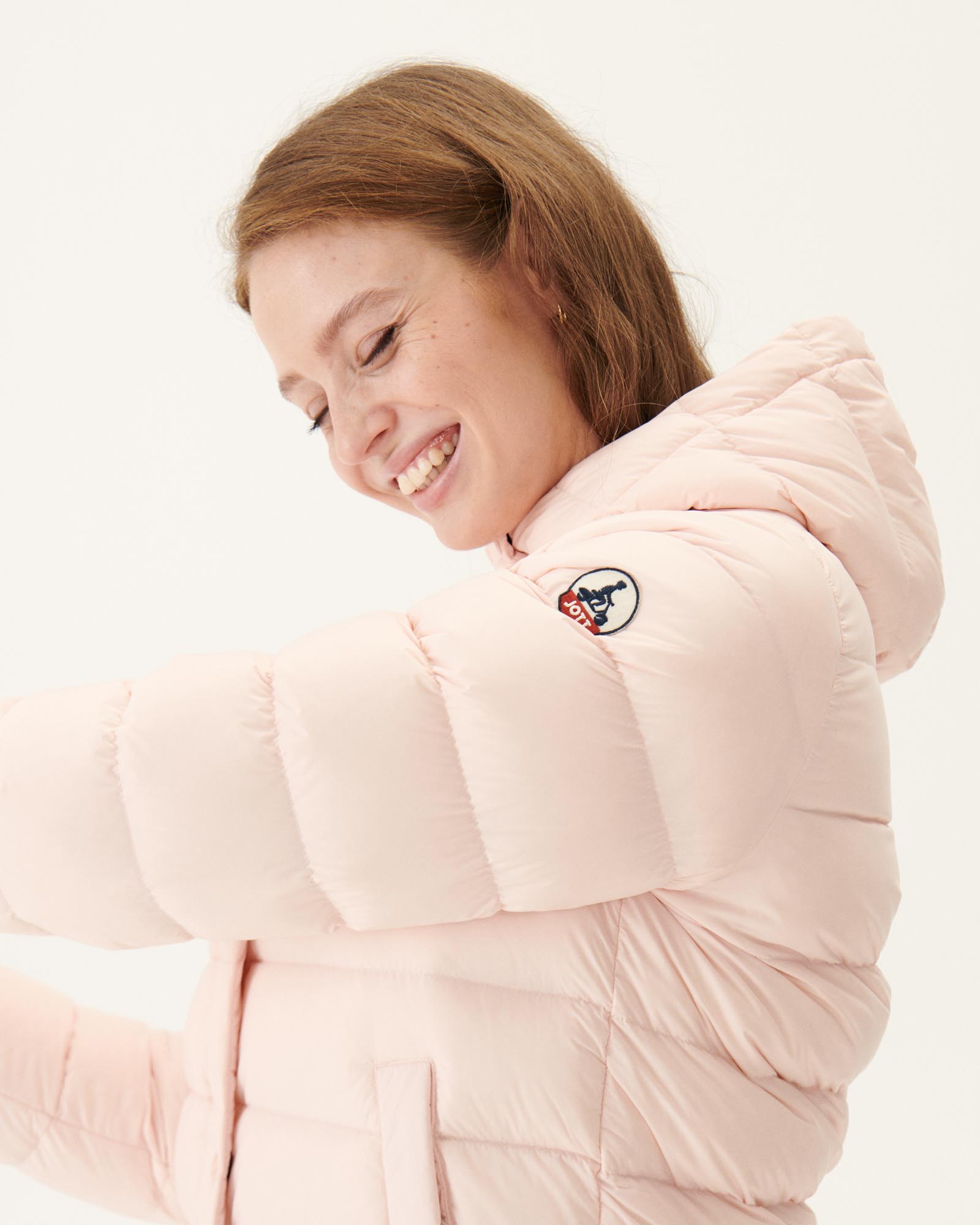 Doudoune droite à capuche Rose clair Jane