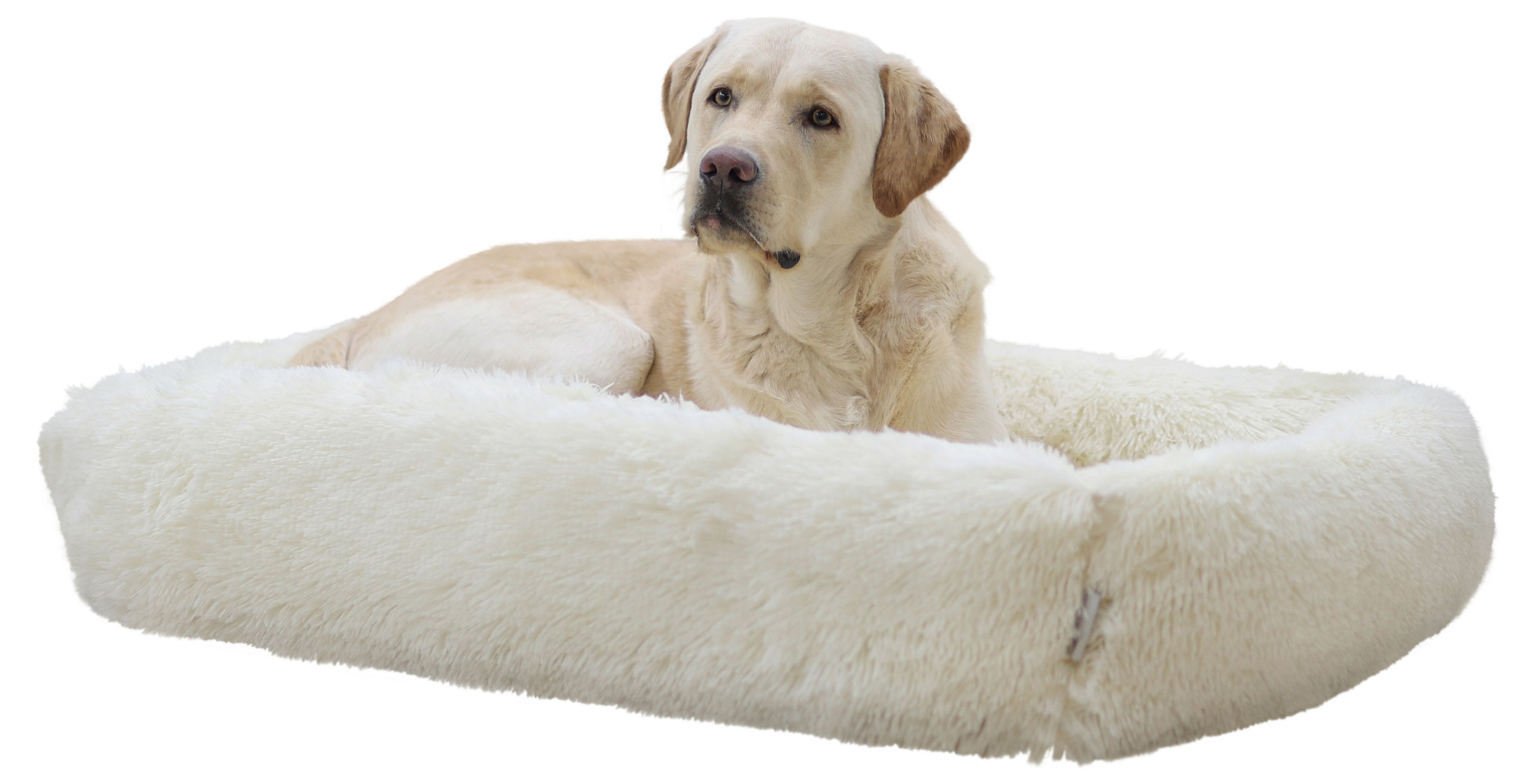 Kerbl Hundebetten Kerbl Pet Kuschelbett Fluffy, Creme, Eckig, 80x60cm