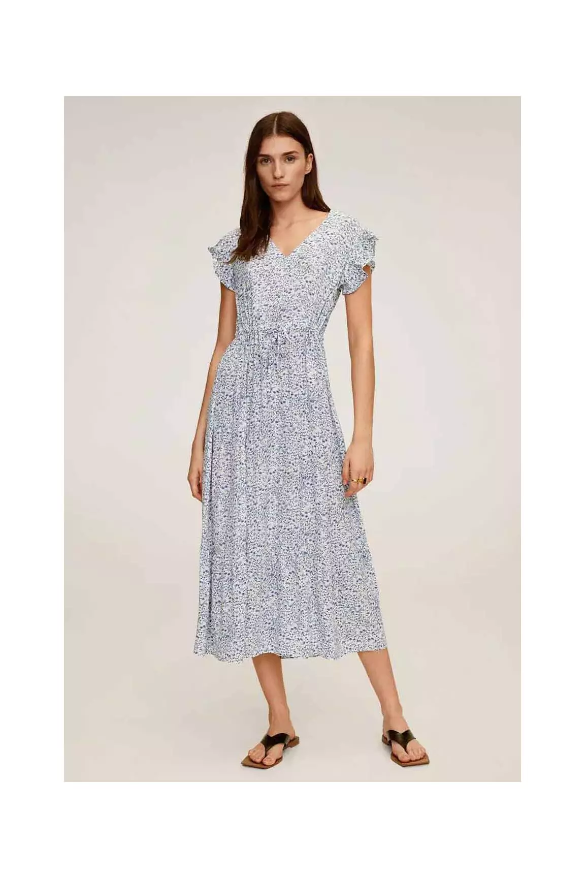 Mango Robes Longues Femme couleur bleu