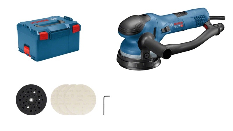 Bosch GET 55-125 profesionalus orbitinis šlifuoklis, 125 mm, L formos dėžutėje, mėlynas 0601257001