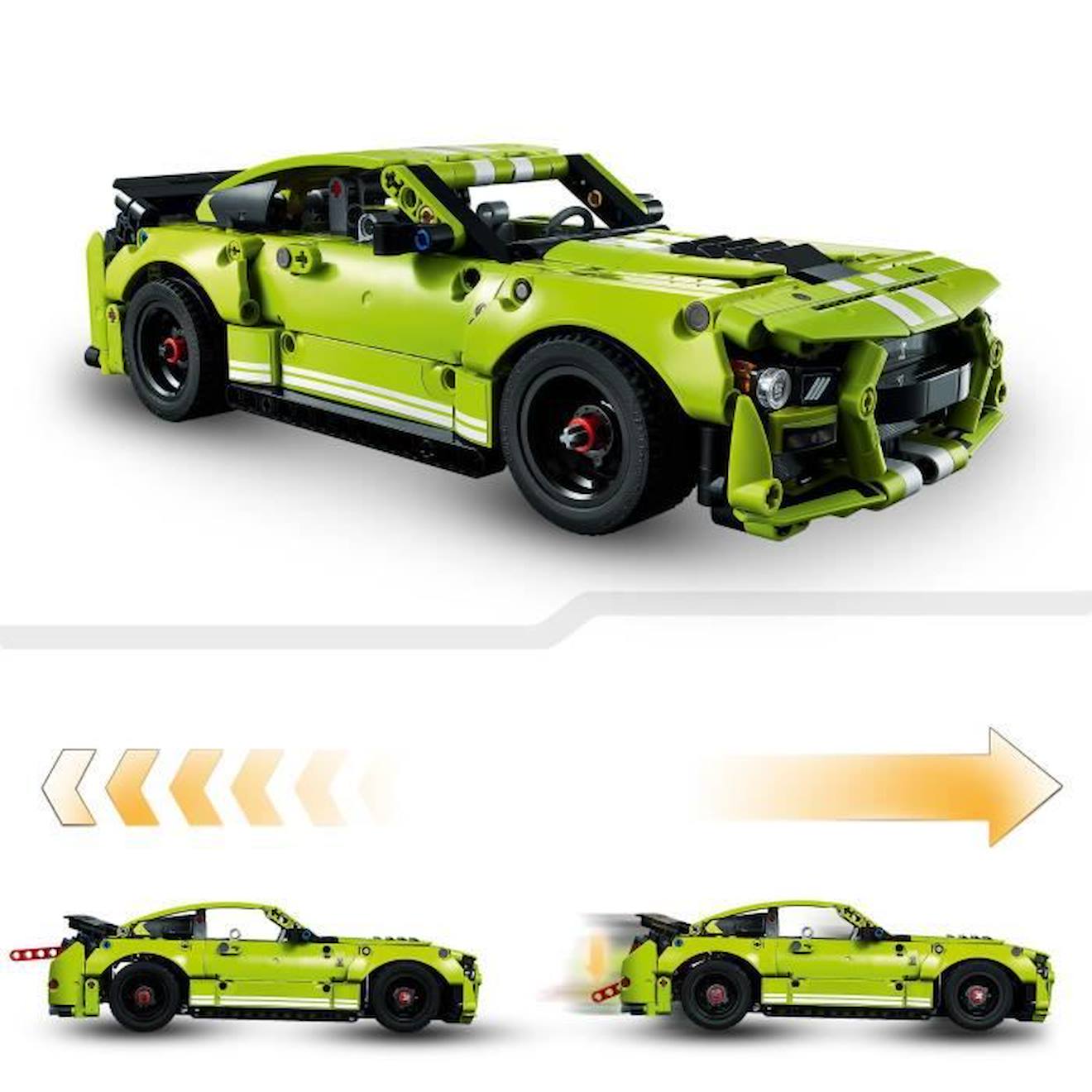 LEGO 42138 Technic Ford Mustang Shelby GT500, Maquette de Voiture de Course, Jouet à Construire, pour Garçons et Filles Dès 9 Ans vert