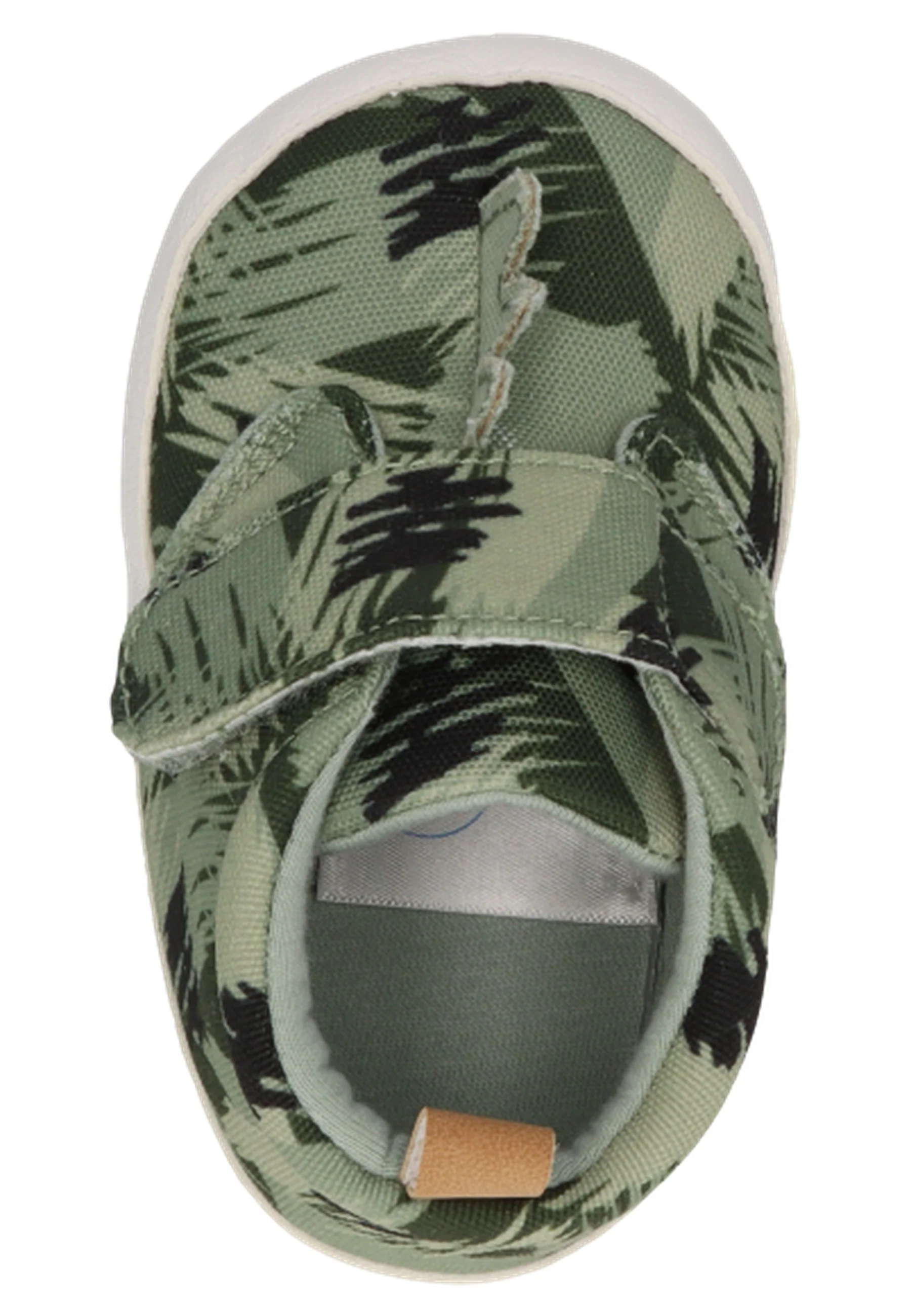 Babyschuh mit Jungle-Muster und Dinozacken