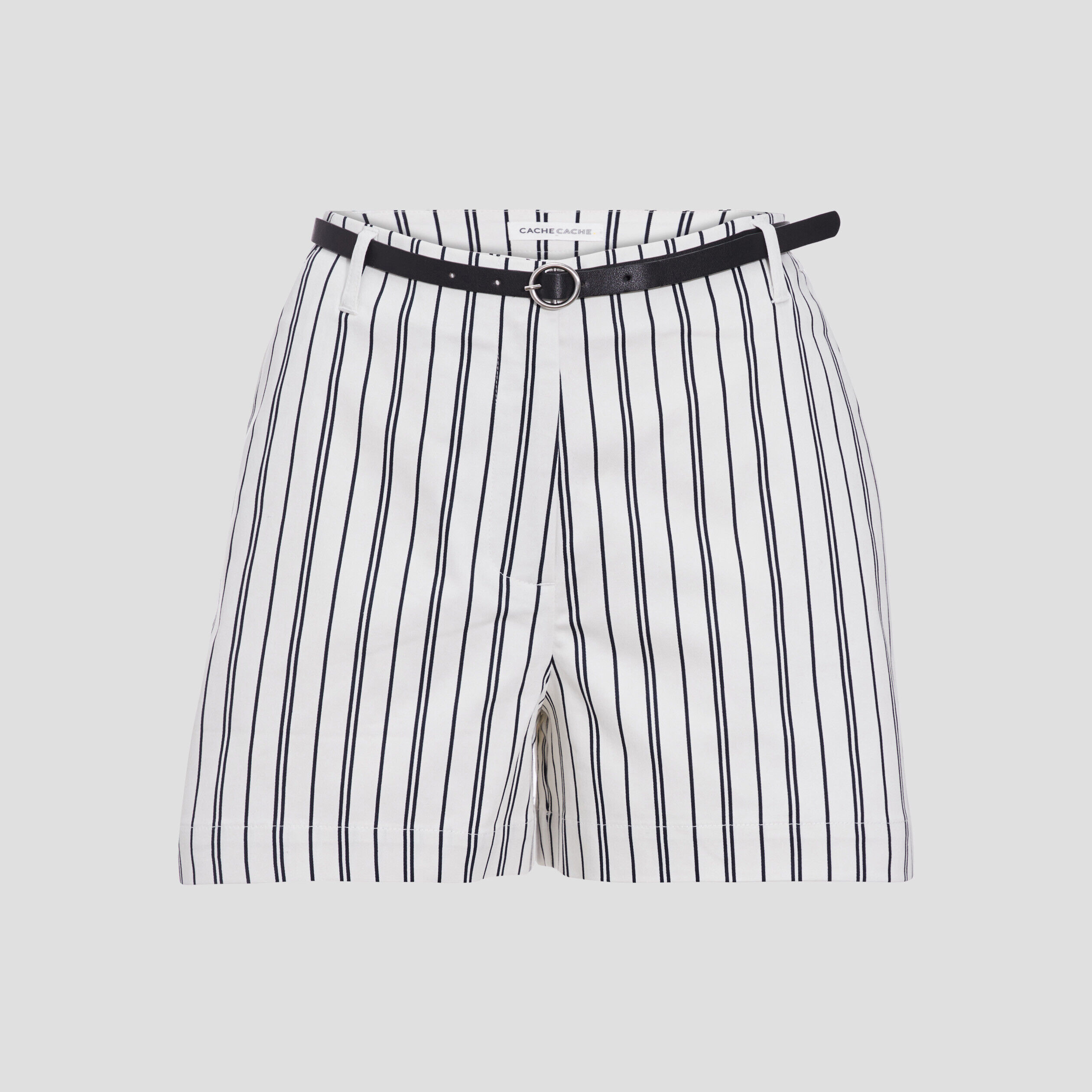 Short city paperbag ceinturé blanc femme | Cache Cache