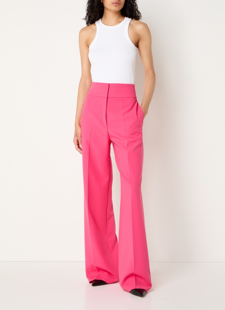 Pantaloni Himia cu talie înaltă, cu croi larg și buzunare laterale de la HUGO BOSS