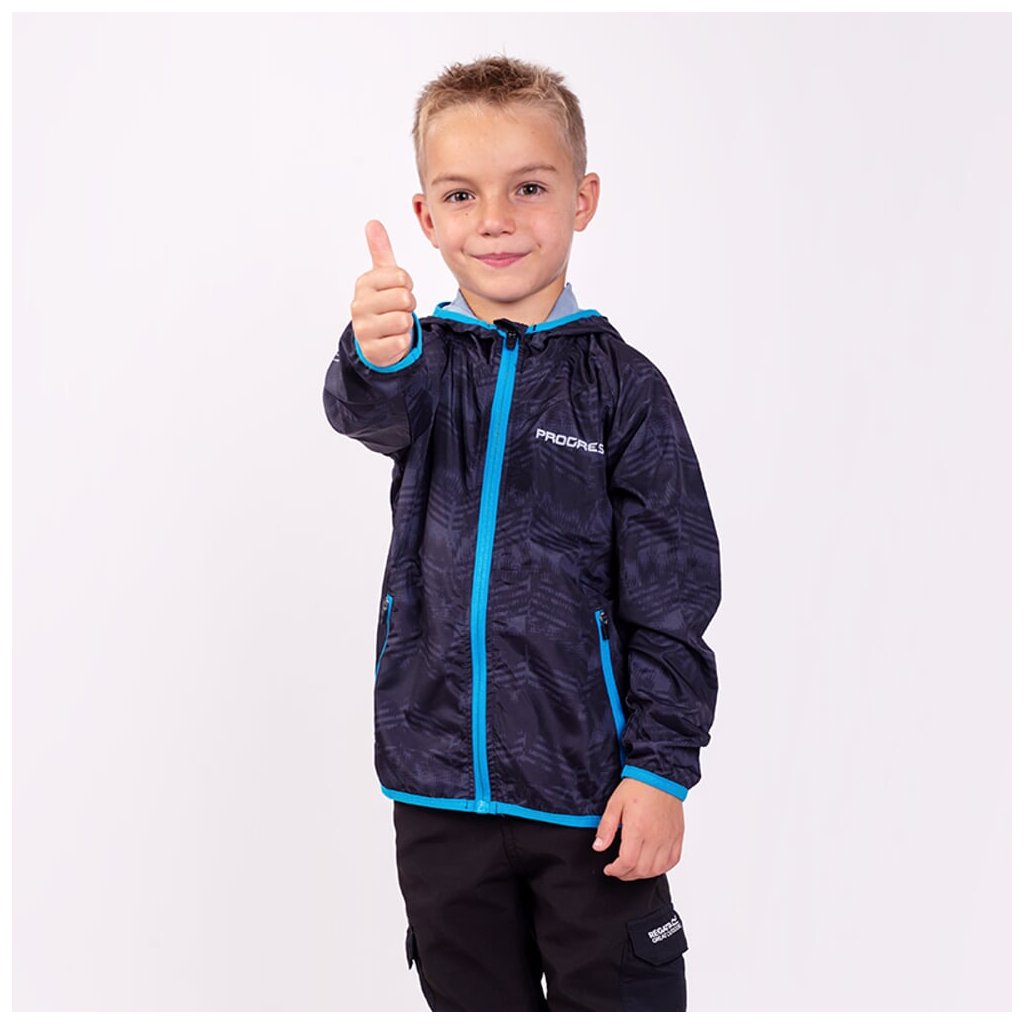 Progress Valedo Kinder-Kapuzenjacke schwarz/blau