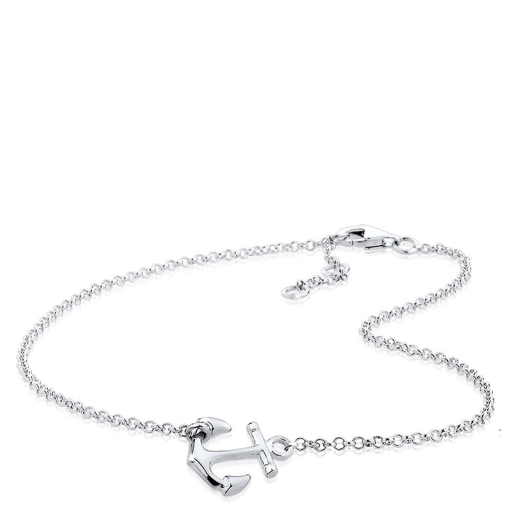 Elli Elli Bracelet de Cheville Femmes Pendentif Ancre Maritime Mer en Argent Sterling  Bijoux