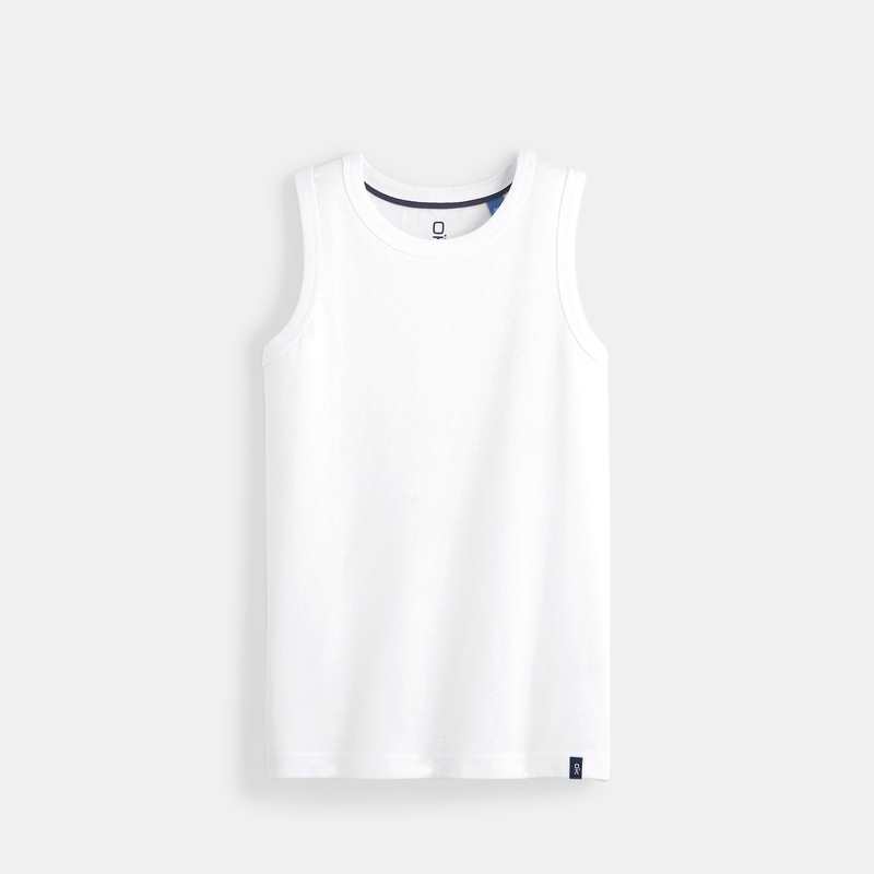 Débardeur uni en coton écoresponsable blanc garçon