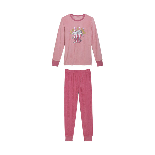Frottee Pyjama, pink/weiß, 122/128, 2er Set