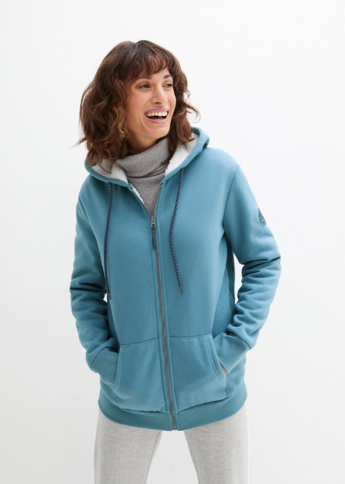 Sweatjacke mit Teddyfleece