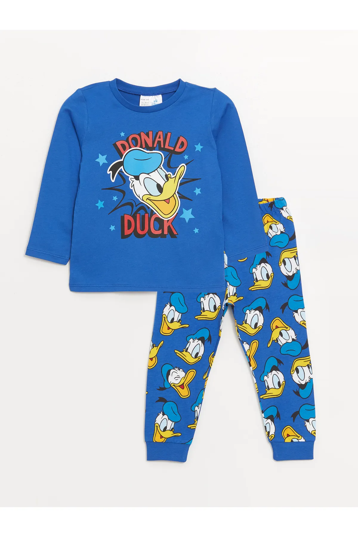 LC Waikiki  Langarm-Pyjama-Set für Jungen mit Rundhalsausschnitt und Donald Duck-Aufdruck