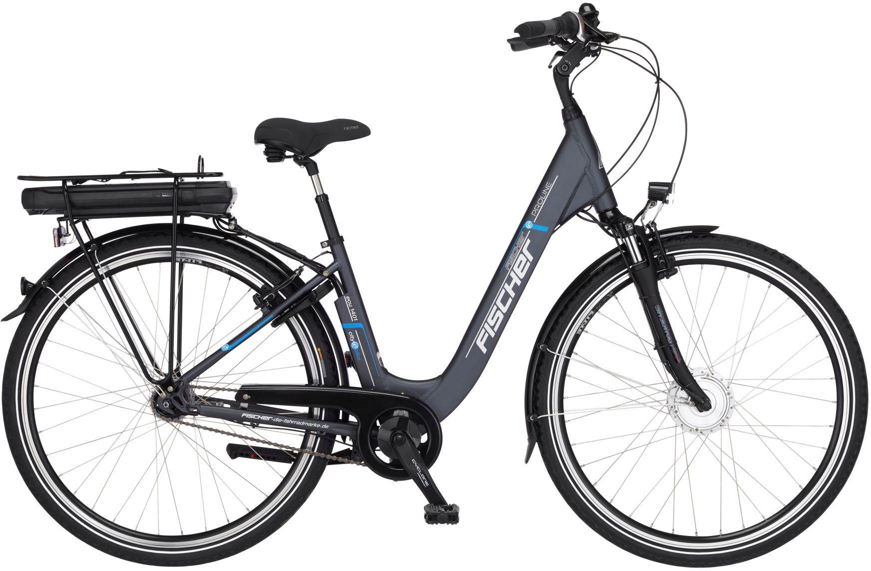 FISCHER Fahrrad E-Bike CITA ECU 1401 44, 7 Gang Shimano Nexus Schaltwerk, Nabenschaltung, Frontmotor, 522 Wh Akku, (mit Rahmenschloss)