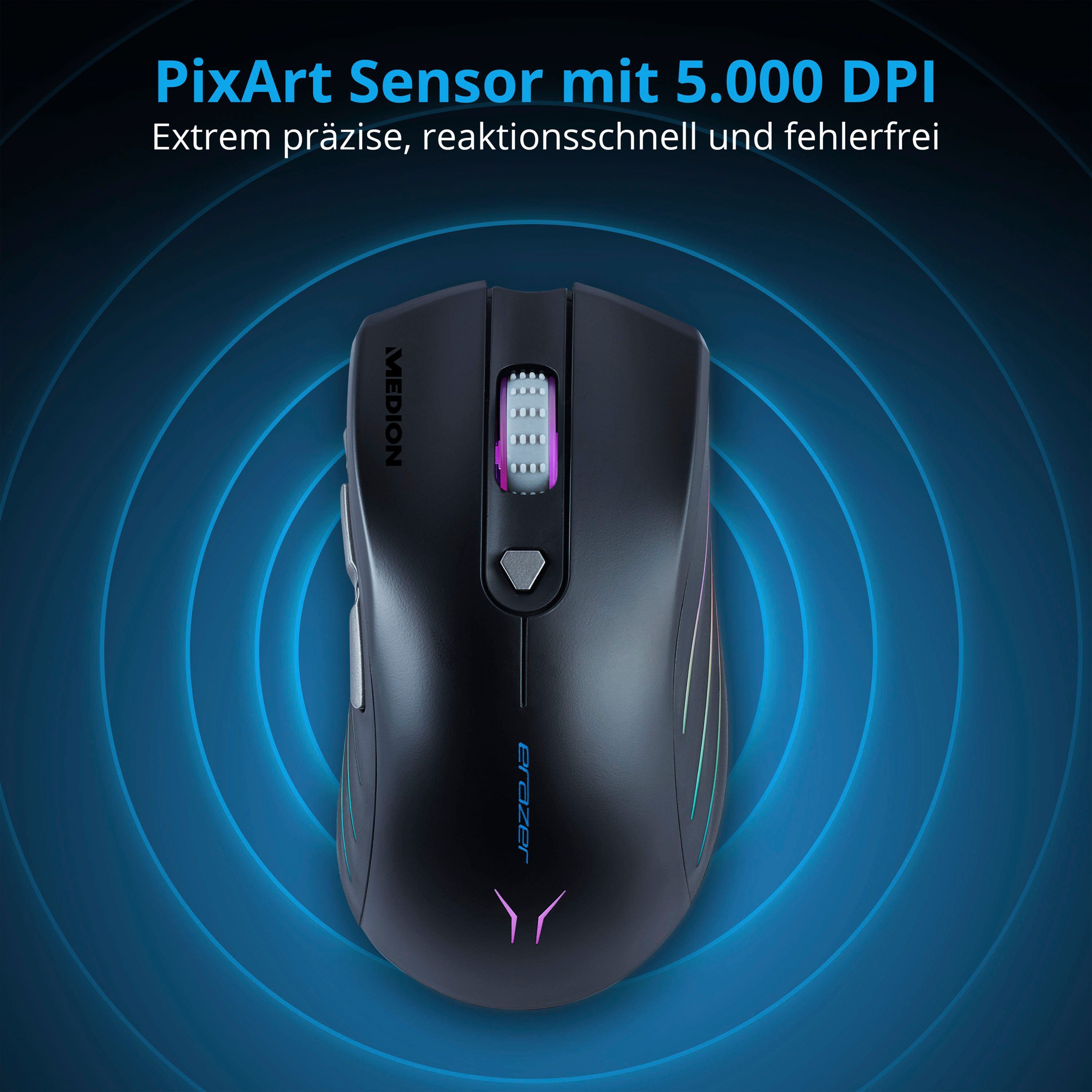 Medion® ERAZER® Engineer P10 Gaming-PC (Intel® Core i5 12400F, GeForce RTX 3060 LHR, 16 GB RAM, 512 GB SSD, Luftkühlung)