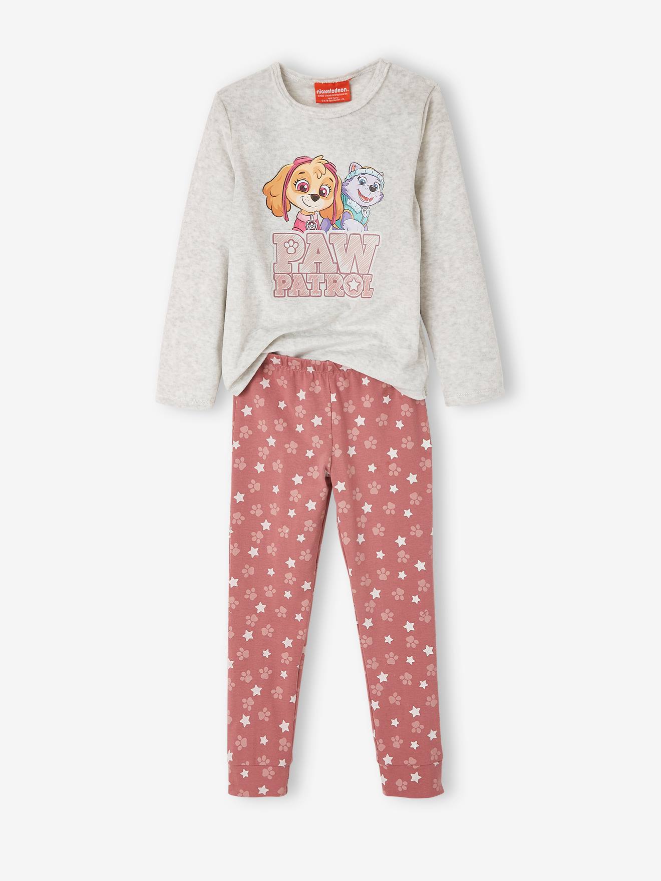 Pyjama fille bi-matière Pat'Patrouille® gris chiné et rose