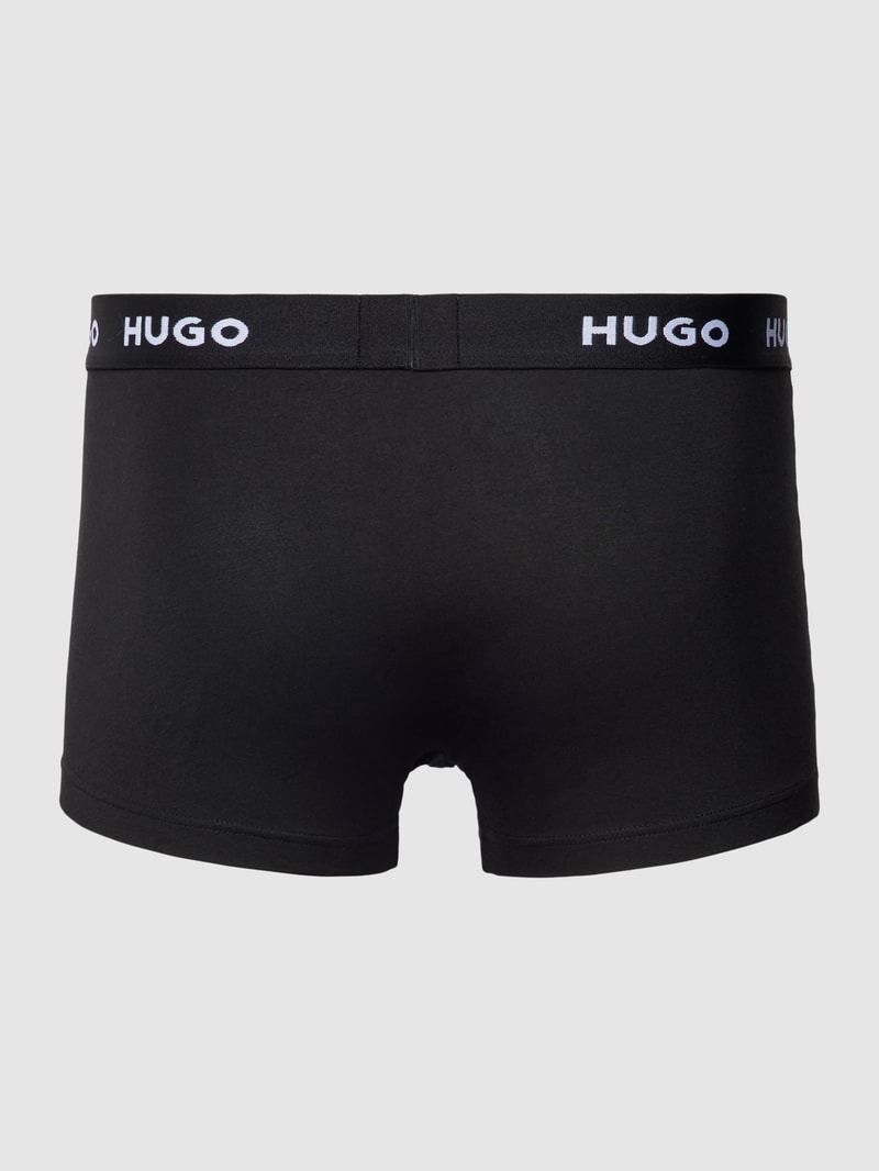 Trunks mit elastischem Label-Bund im 3er-Pack in schwarz