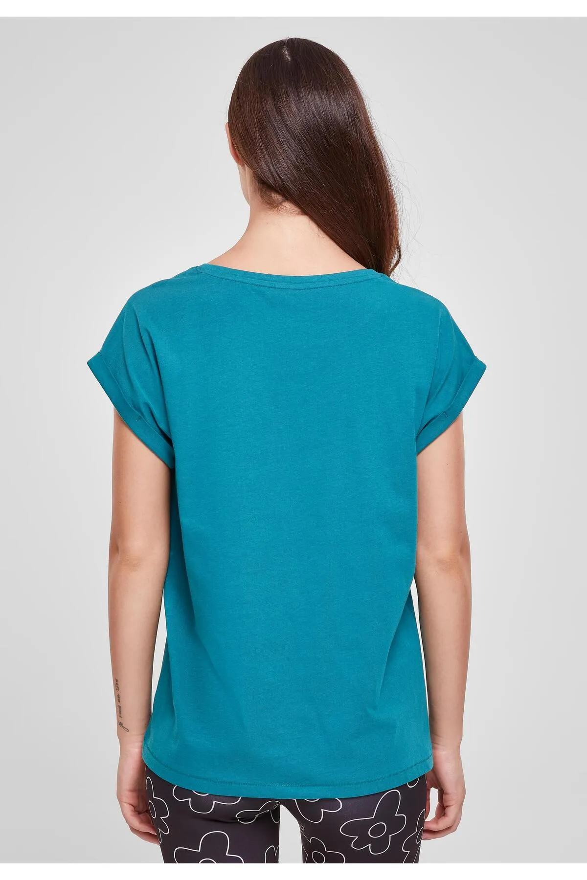 Urban Classics  Damen T-Shirt mit verlängerter Schulterpartie für Damen