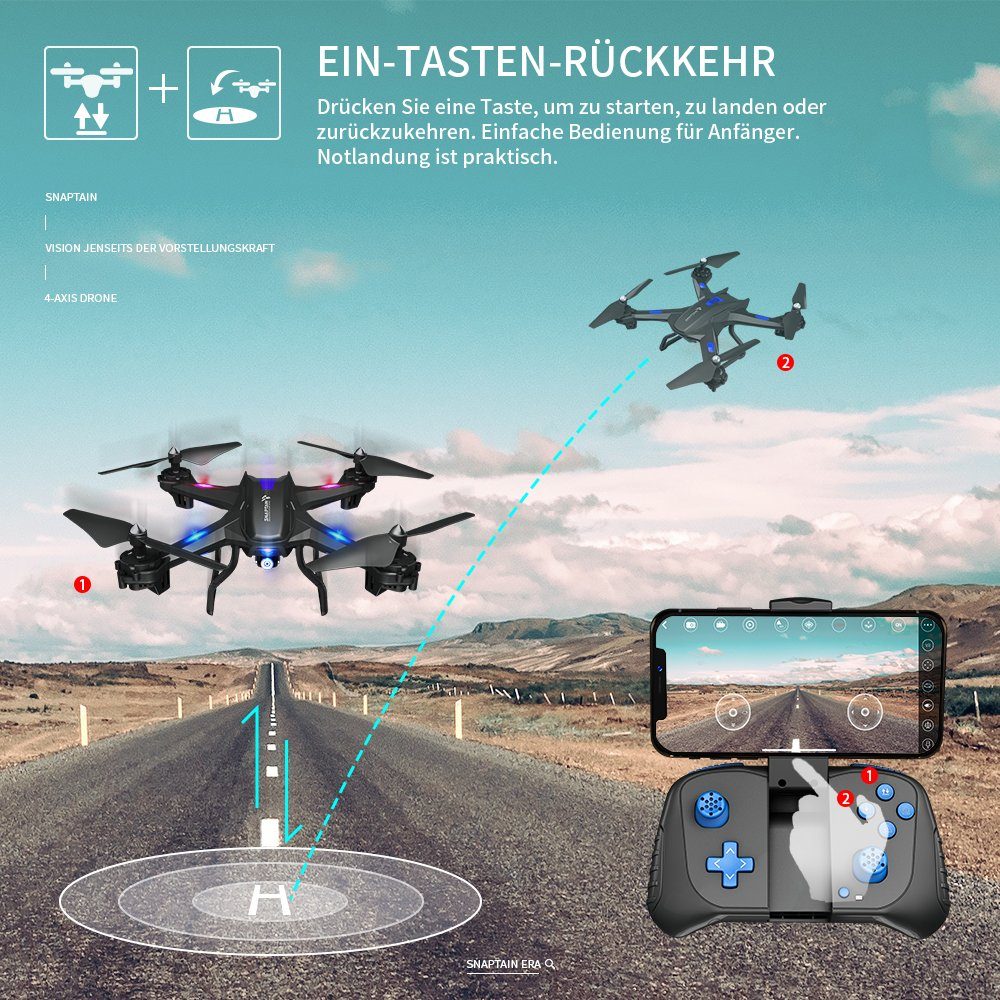 SNAPTAIN S5C Drohne (1080p, HD 1080P,WiFi RC Quadrocopter,RC Drohne für Anfänger)