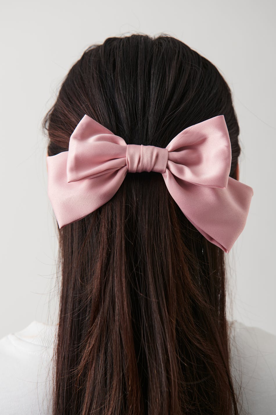 Satin bow hair clip