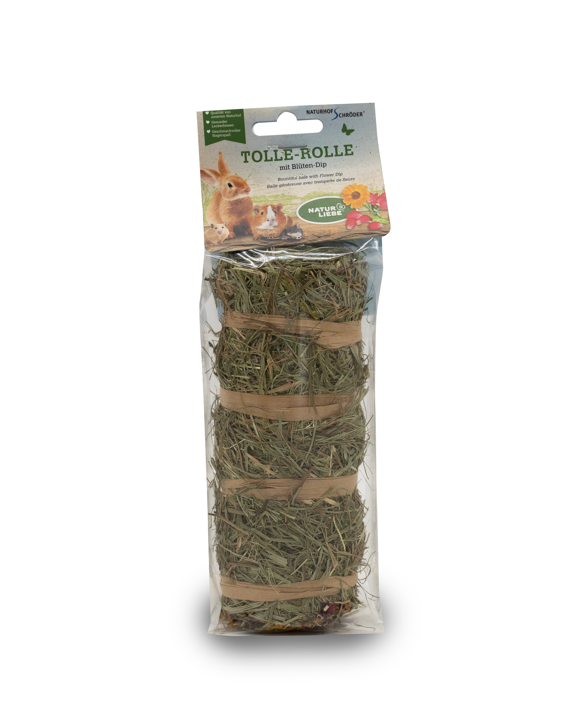 NATURHOF SCHRÖDER Ergänzungsfutter NATURHOF SCHRÖDER Tolle-Rolle mit Blüten-Dip, 70g