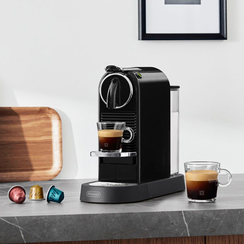 Nespresso Kapselmaschine CITIZ EN 167.B von DeLonghi, Black, inkl. Willkommenspaket mit 7 Kapseln