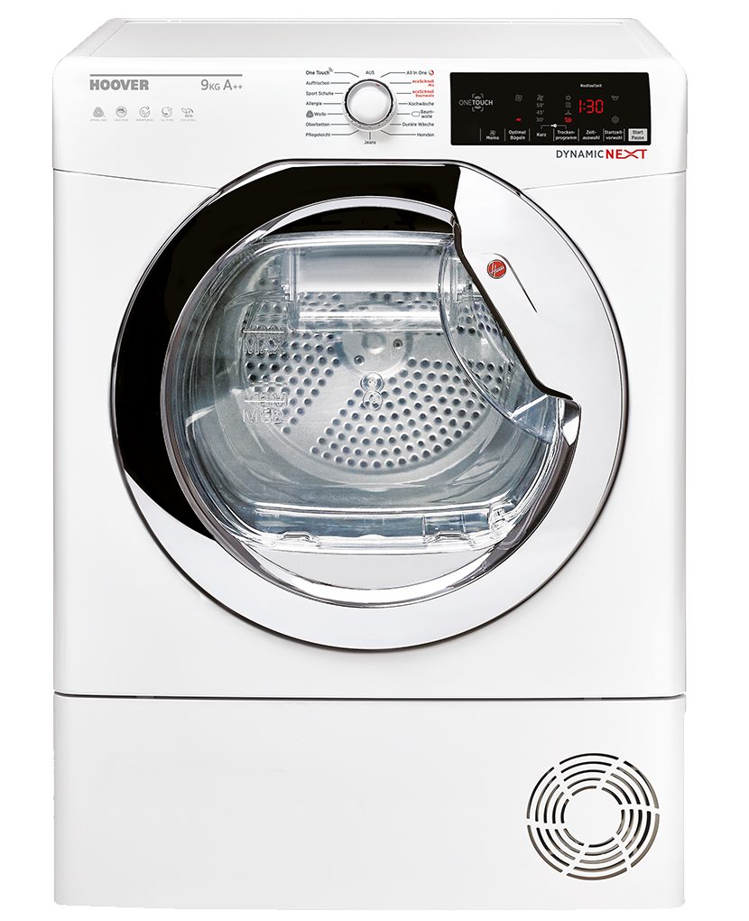 Hoover Wärmepumpentrockner GDX HY9A2TCEX-84, 9 kg, Schuhgestell, AquaVision-Kondenswasserbehälter, NFC-Technologie