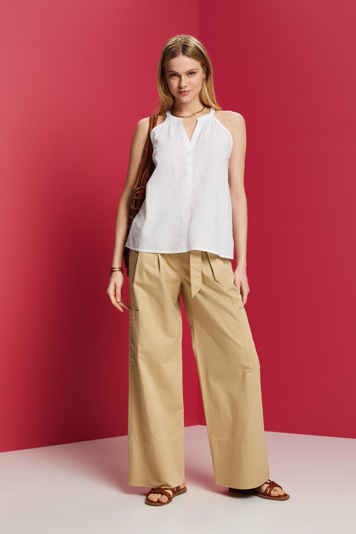 Ärmellose Bluse, 100 % Baumwolle
