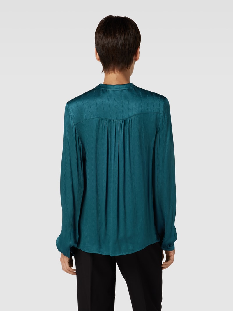 Bluse aus reiner Viskose mit verdeckter Knopfleiste in petrol