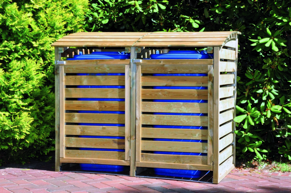 TETZNER & JENTZSCH Mülltonnenbox Mülltonnenabtrennung 2-fach B150 x T90 x H120 cm, inkl. Rückwand