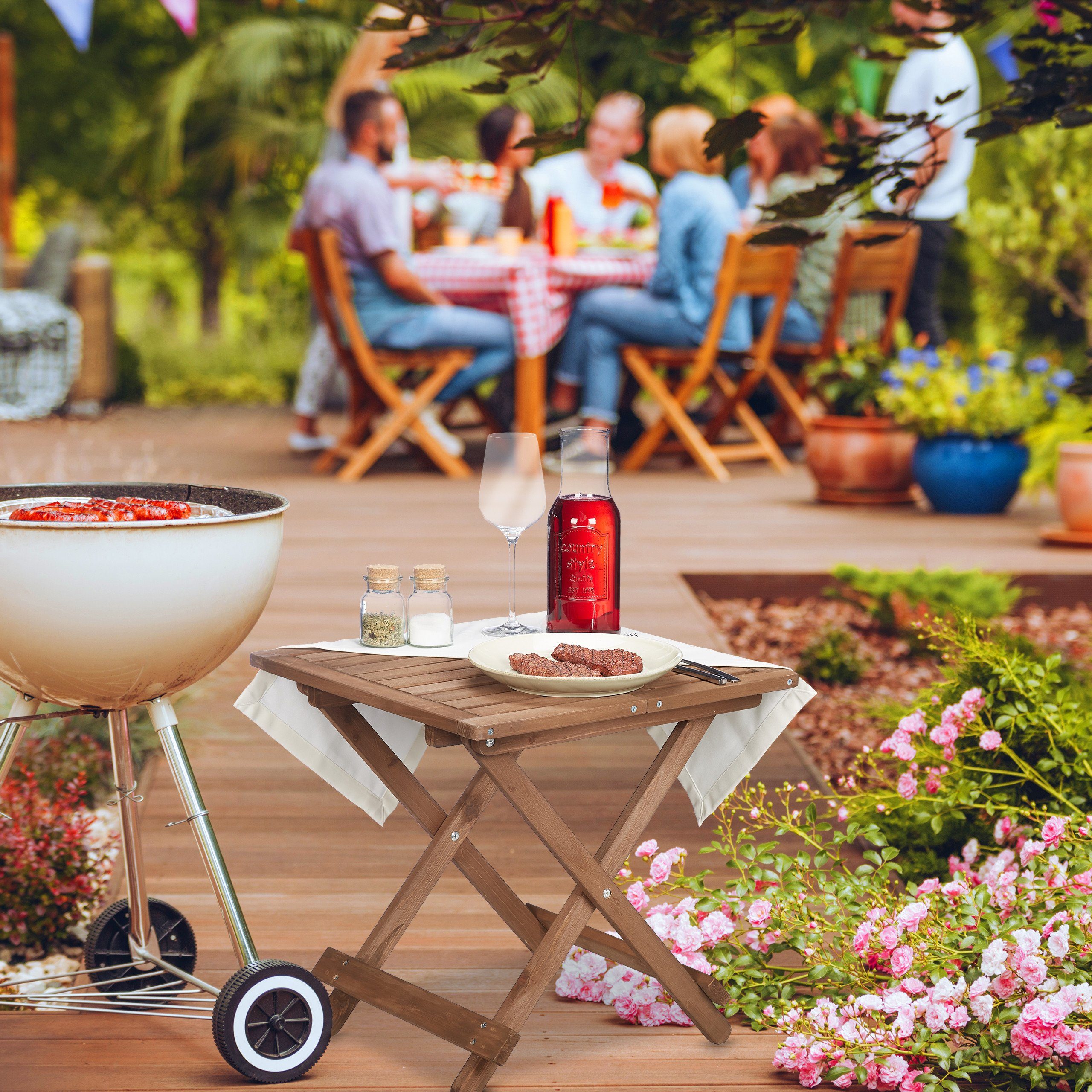 relaxdays Klapptisch Brauner Klapptisch aus Holz