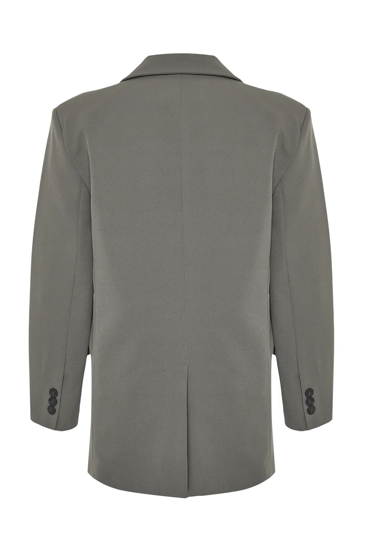 Trendyol Collection  Graue, übergroße, gewebte Basic-Blazerjacke TWOSS24BC00029