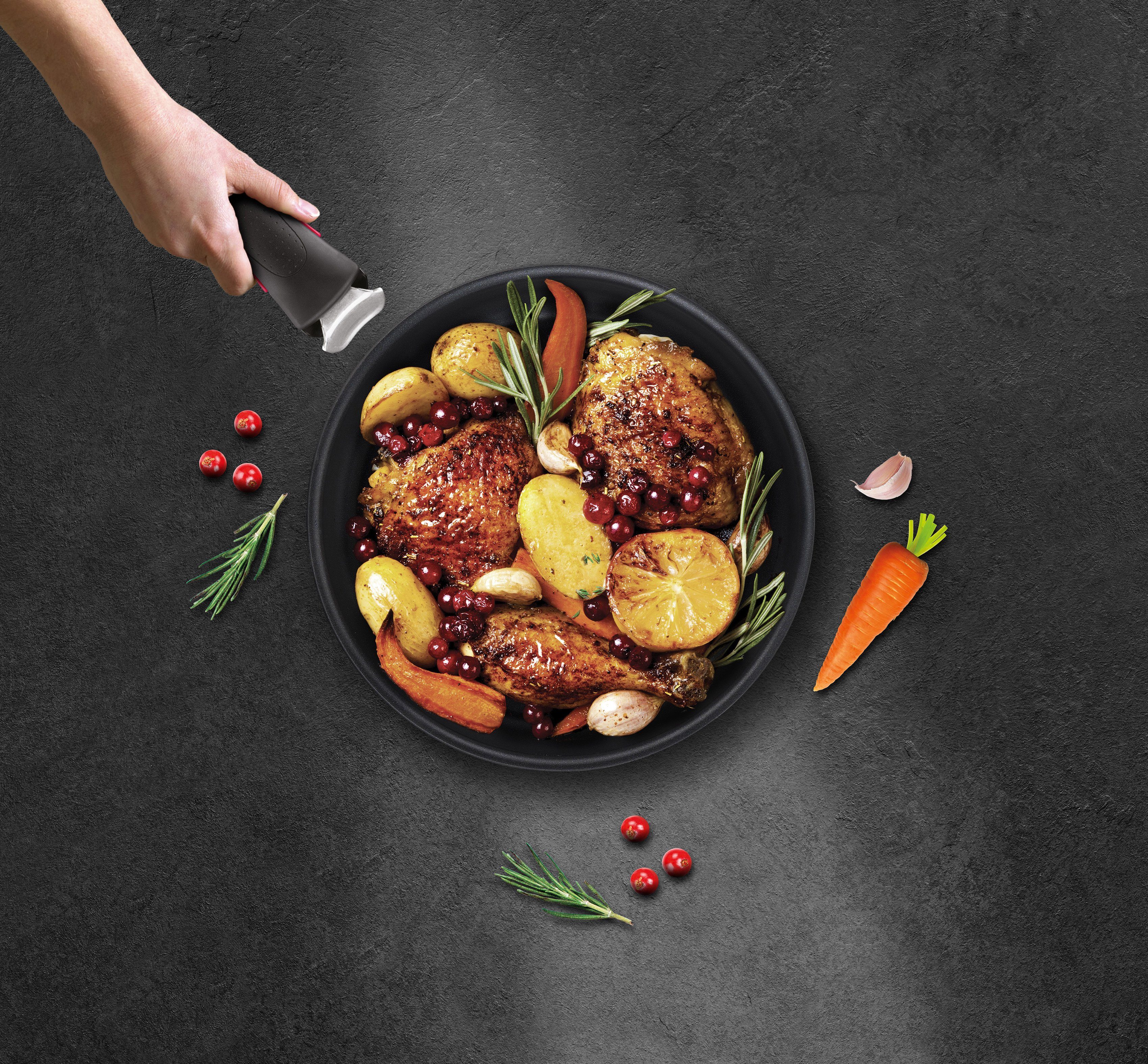 Tefal Topf-Set L76495 Ingenio Ultimate, Aluminium (Set, 5-tlg), Antihaft, Thermo-Signal, abnehmbarer Griff, alle Herdarten, Induktion