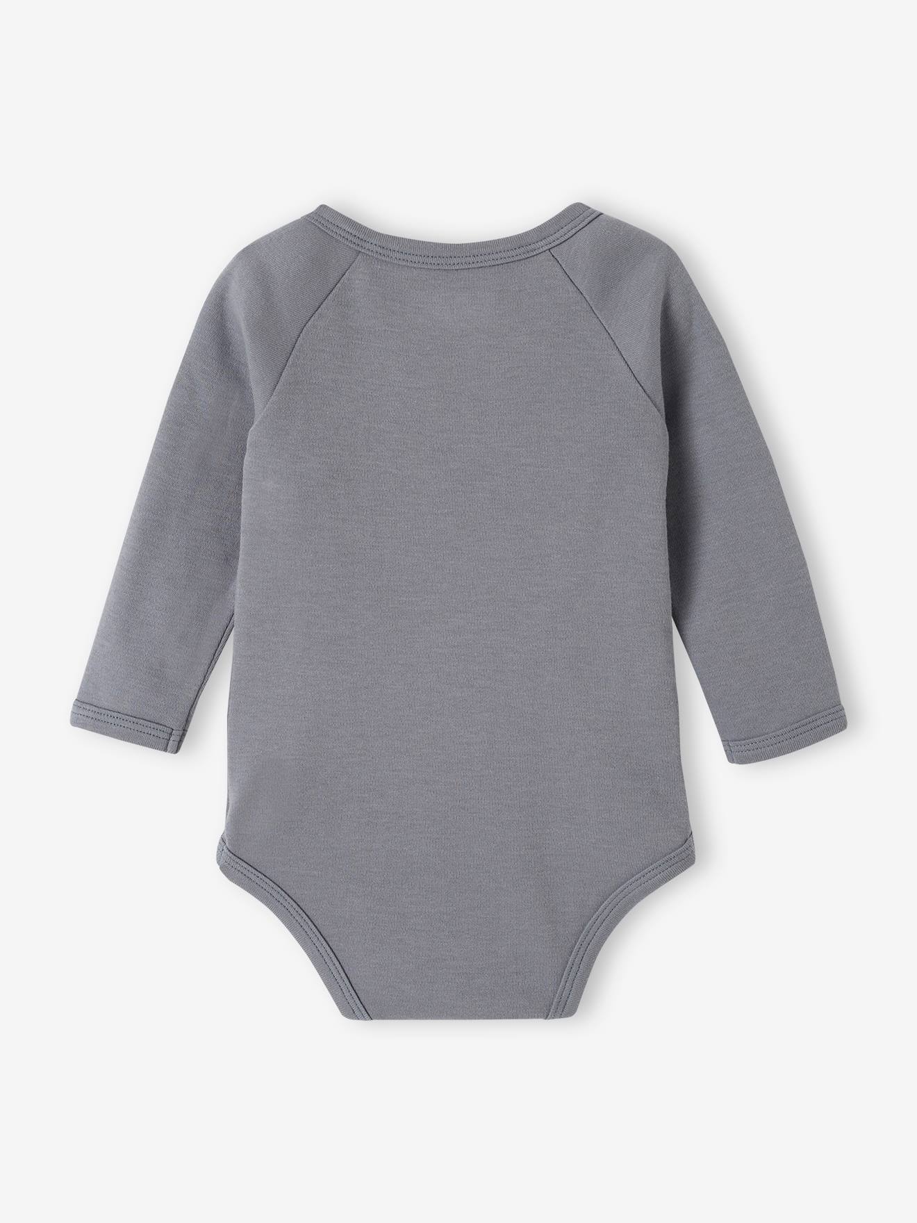 Vertbaudet 3er-Pack Baby Wickelbodys, Bio-Baumwolle - jeansblau