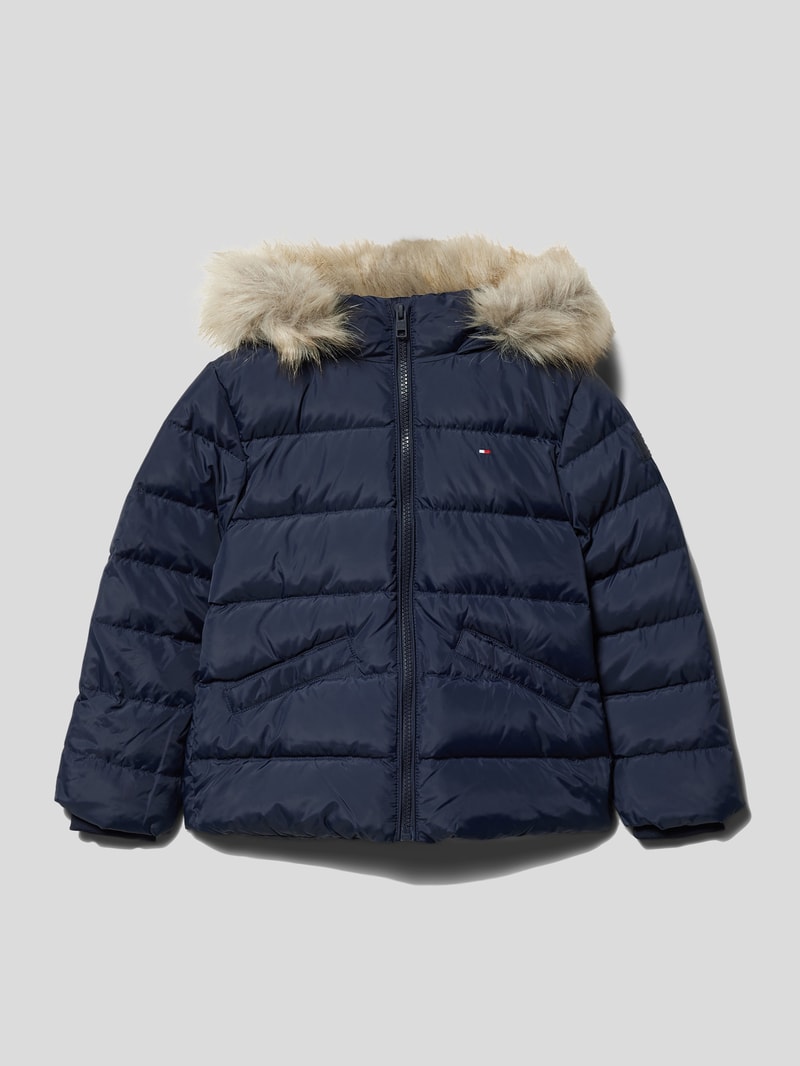 Steppjacke mit Label-Detail Modell 'ESSENTIAL' in marineblau