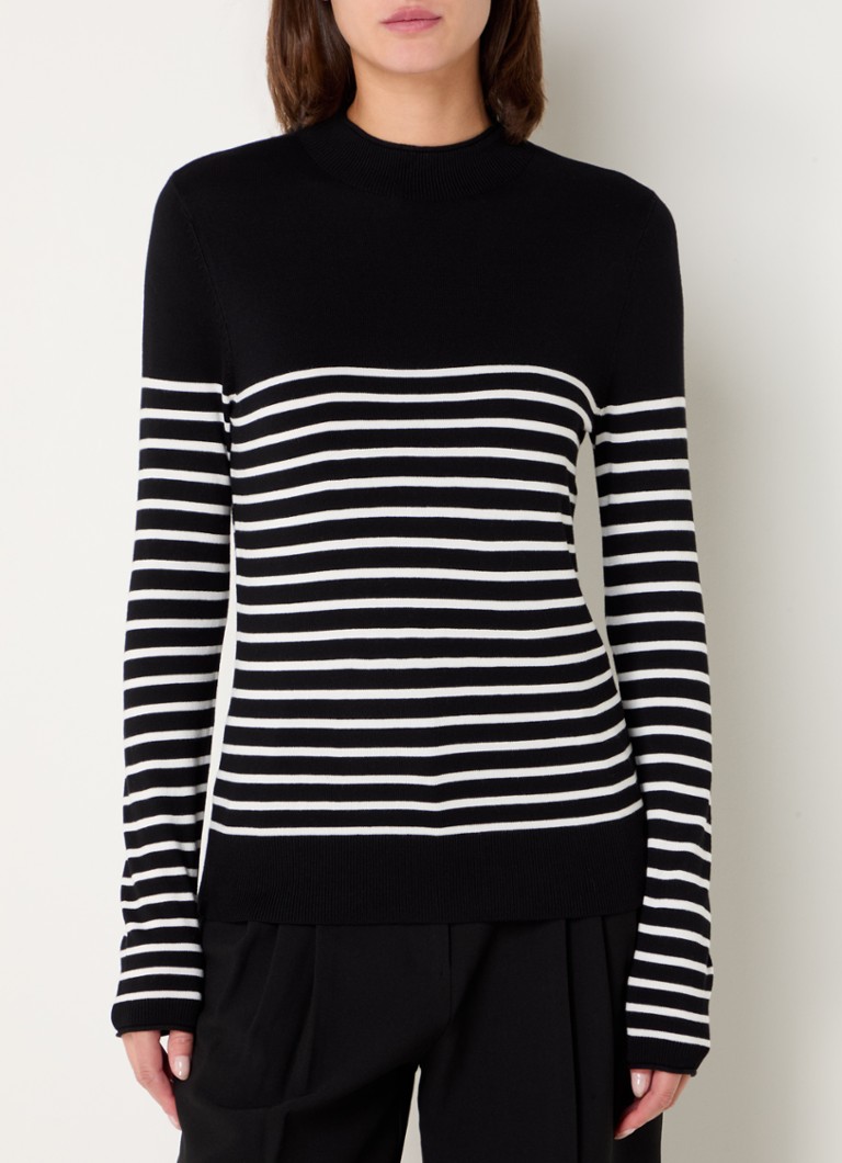 Taifun Fine-knit pullover with stripe print