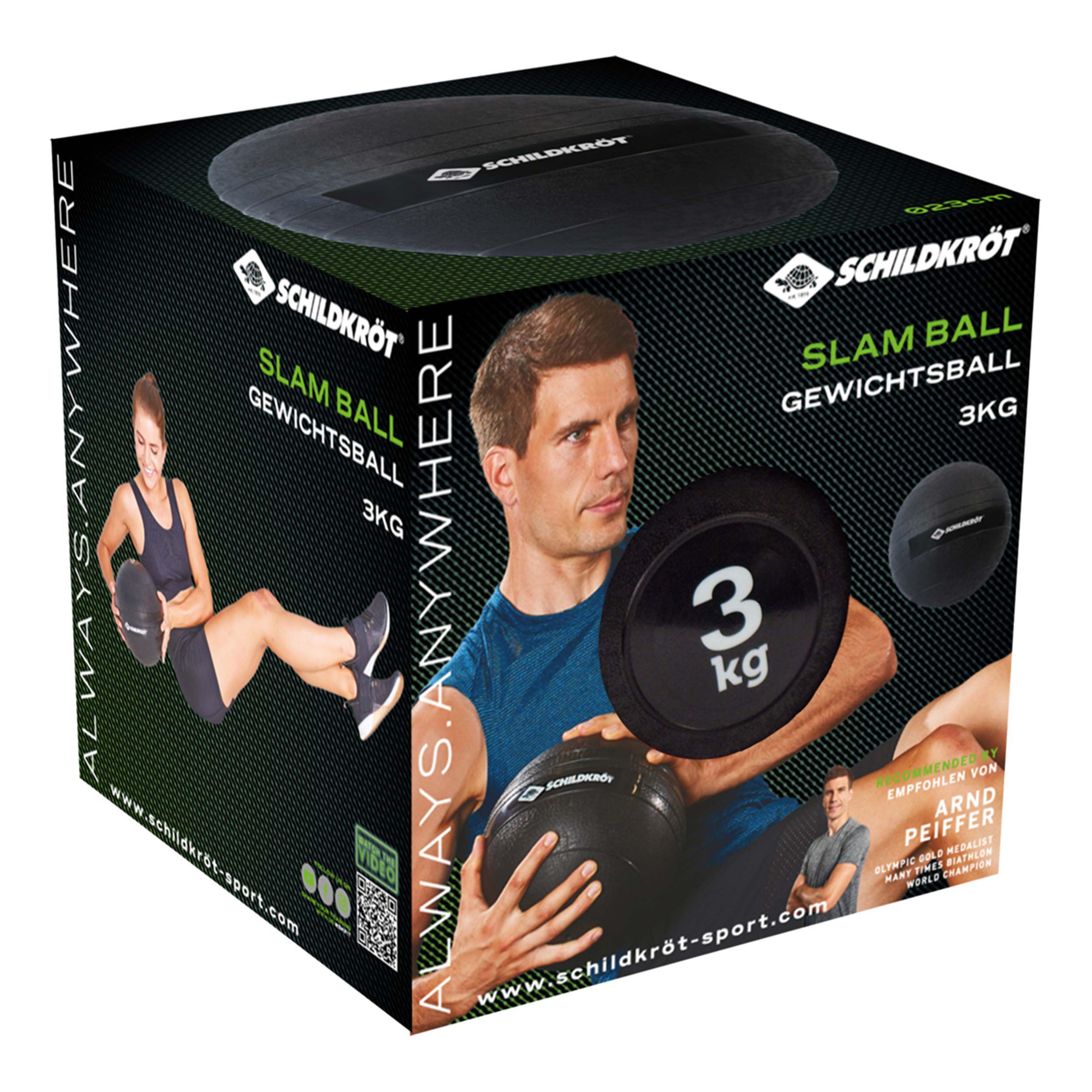 Slamball Medizinball 3kg - Schwarz, Weiß
