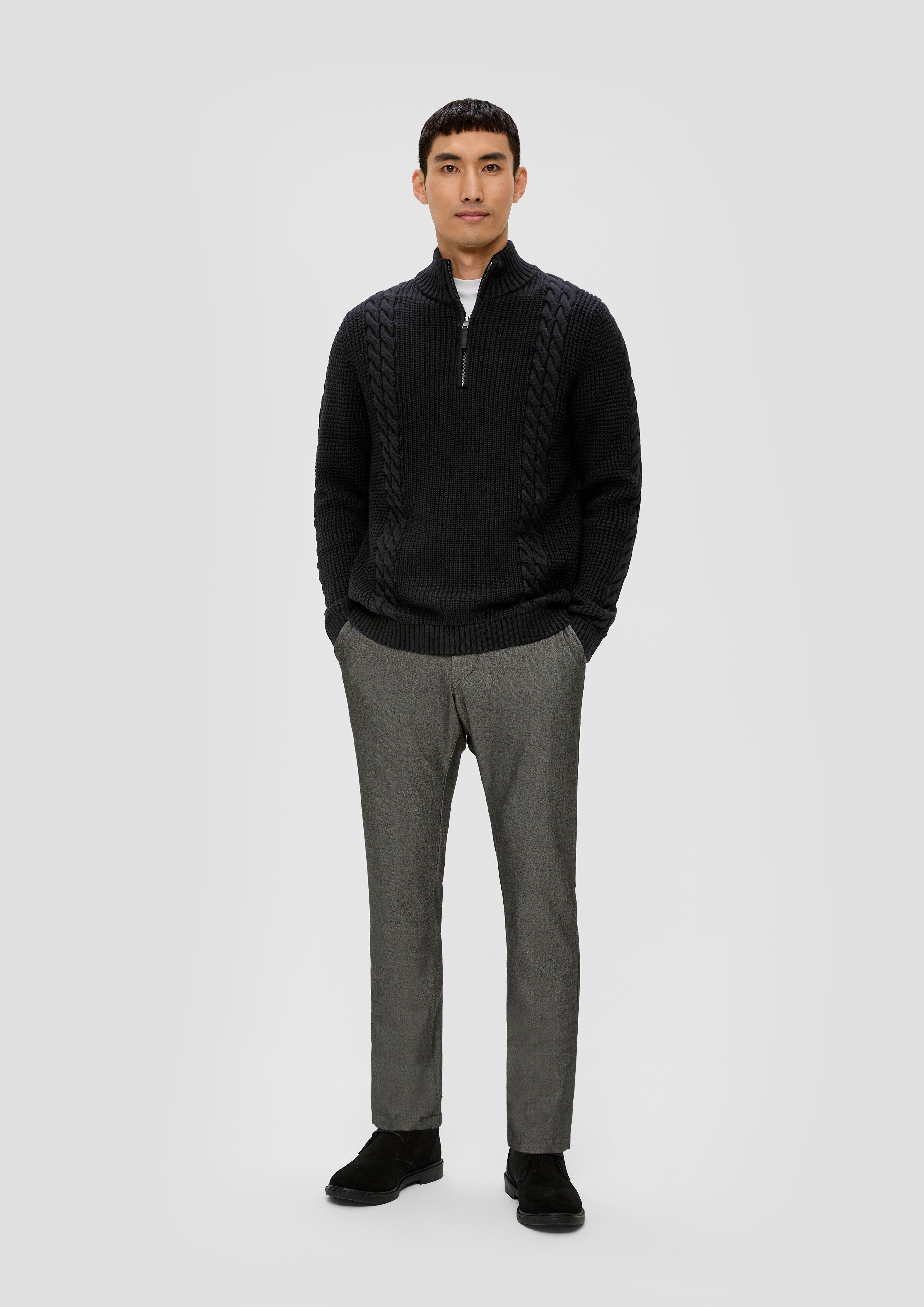 Troyer-Pullover mit Zopfmuster  2137421-9999