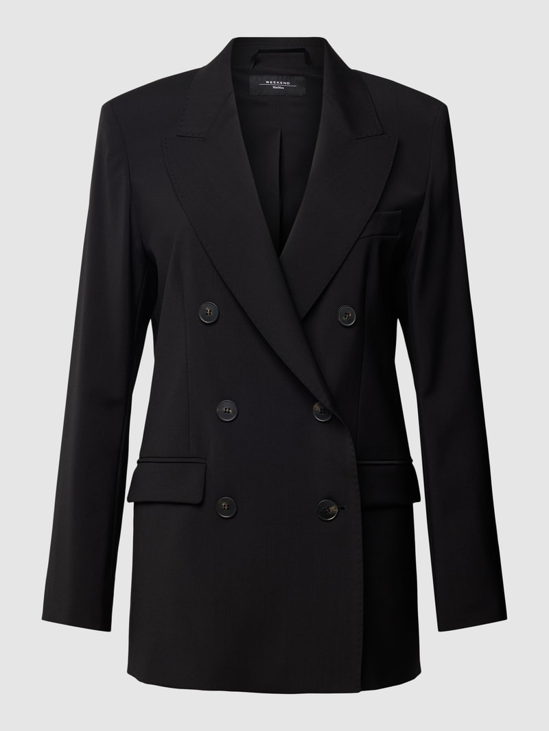 Blazer mit doppelreihiger Knopfleiste Modell 'YARDEN' in schwarz