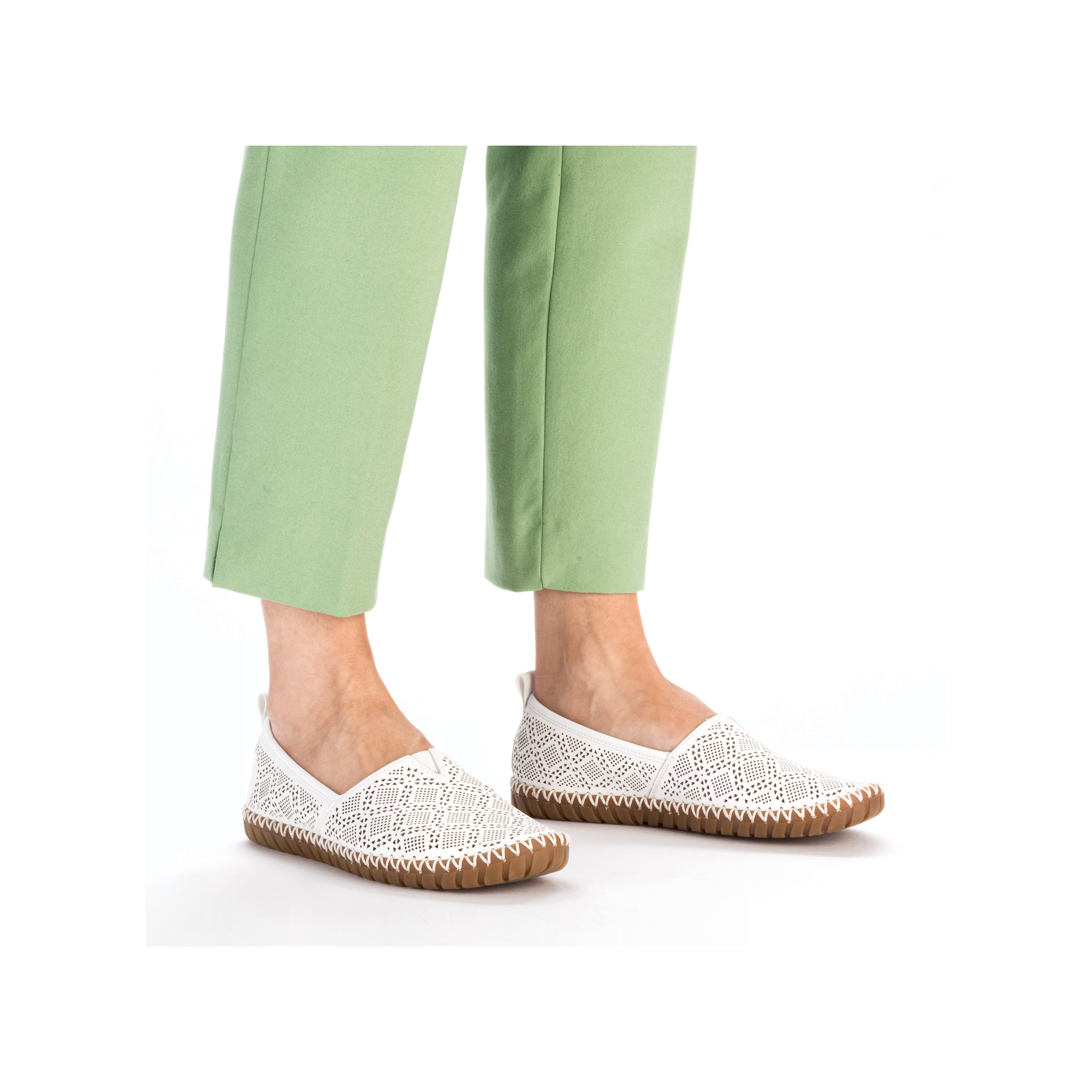 Rieker Damen Ballerinas reinweiss
