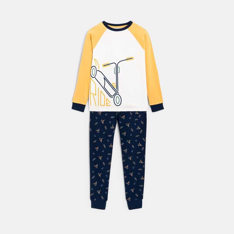 Pyjama 2 pièces en jersey jaune garçon