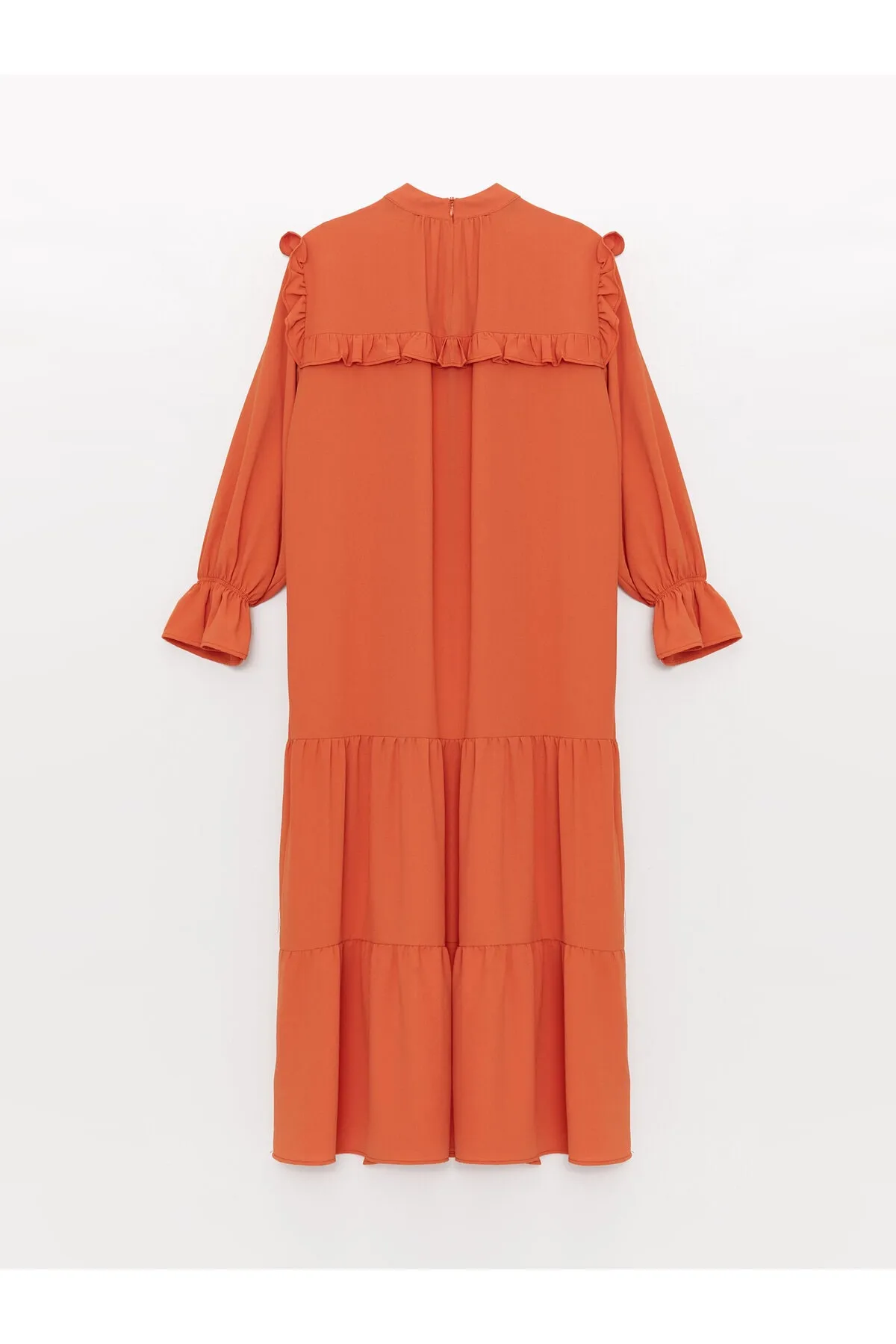 LC Waikiki  Gerades, langärmliges Oversize-Damenkleid mit hohem Kragen