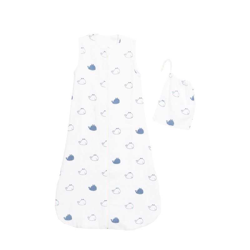 Gigoteuse en lange coton bio 6-24 mois Blue baleine